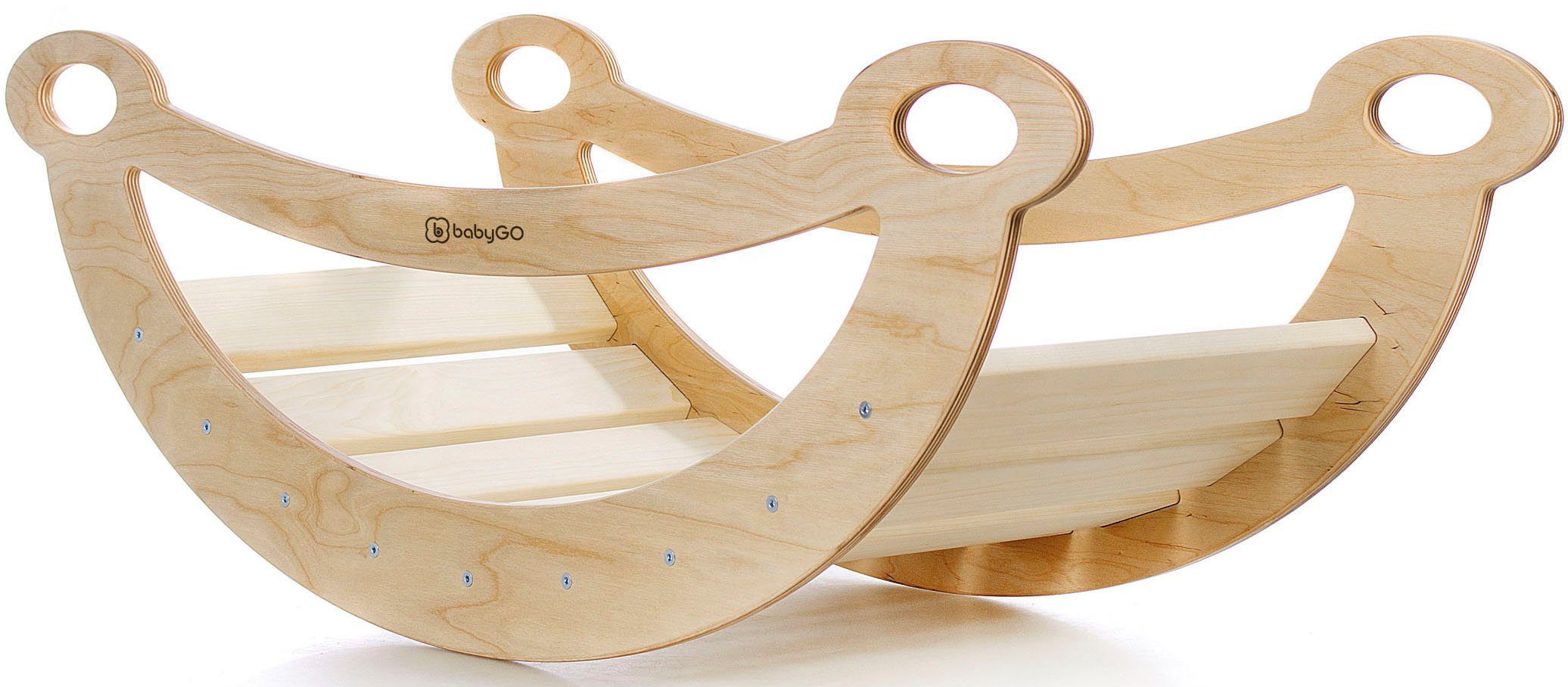 BabyGo Wippe Woodland Bogenwippe, Seesaw mit Polstereinlage Made in Europe