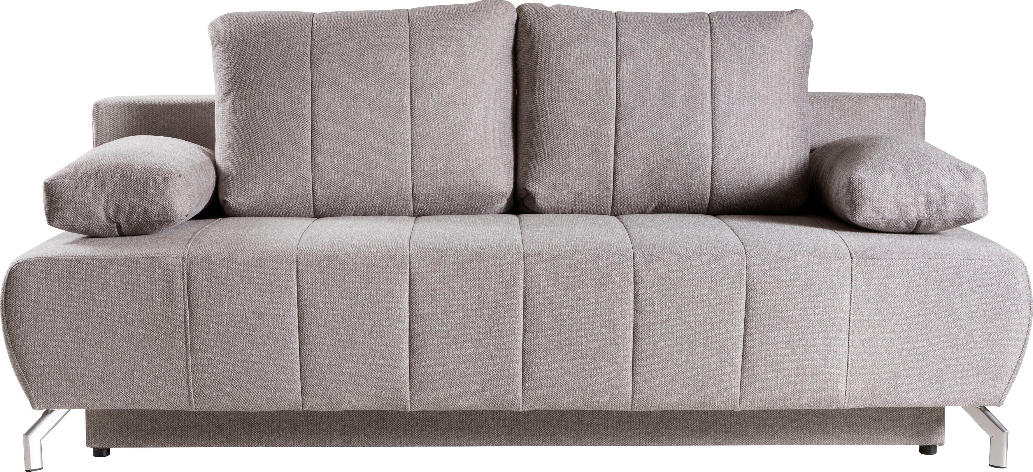 WERK2 Schlafsofa Troya Bettsofa mit Bettkasten und Federkern, Breite 210cm, 2-Sitzer Sofa und Schlafcouch mit Federkern & Bettkasten