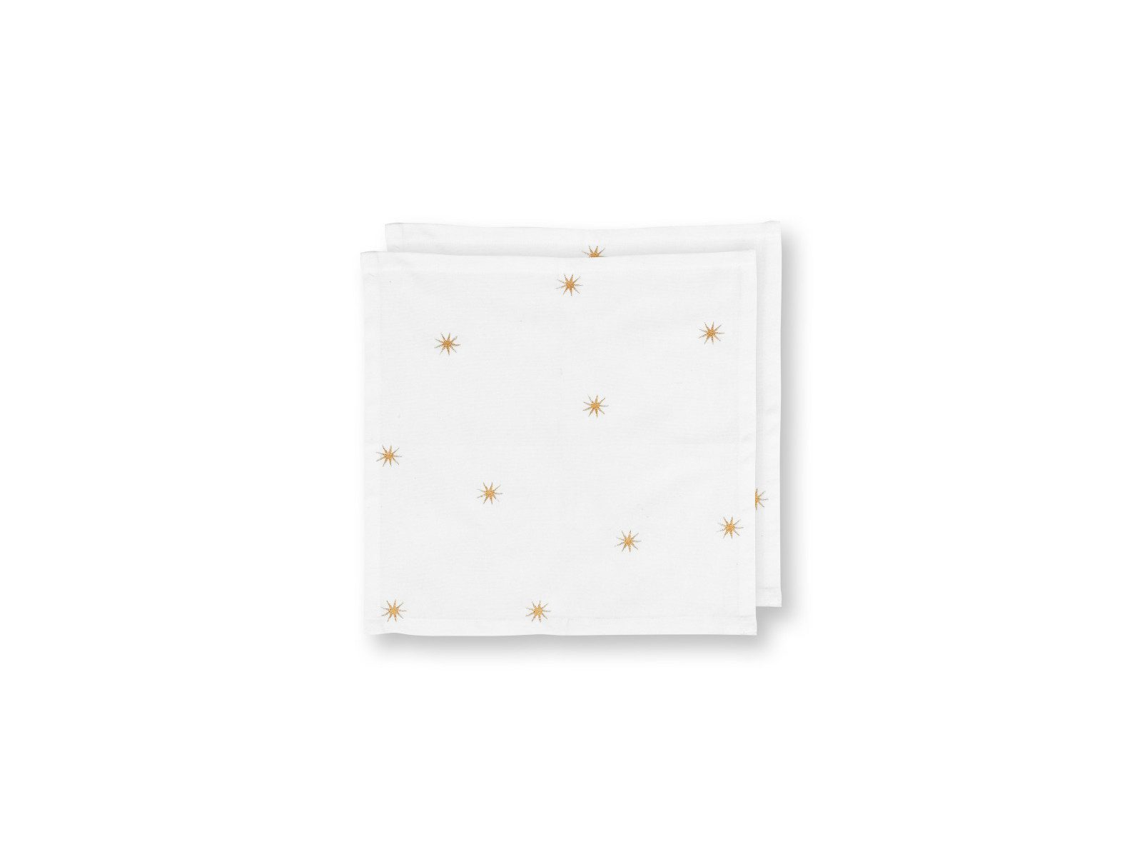 PiP Studio Stoffserviette Dot Delight Servietten mit Stickerei Sterne gold 40x40cm