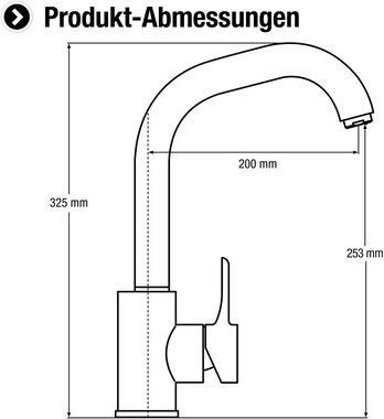 CORNAT Spültischarmatur "Izola" - Hochwertiger Messingkörper - verchromt schwenkbarer Auslauf / Hochdruck-Armatur / Küchenarmatur / Wasserhahn