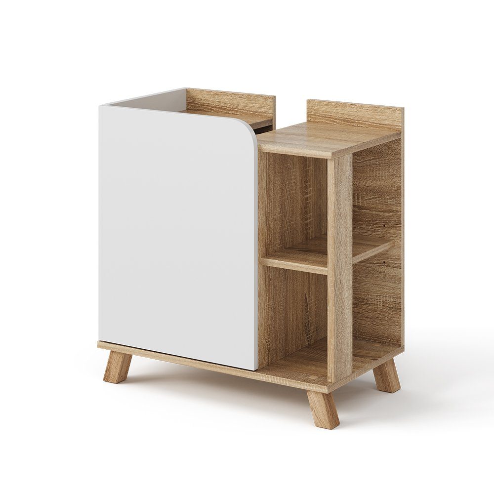 Vicco Waschbeckenunterschrank Karen, Sonoma/Weiß, 60 x günstig online kaufen
