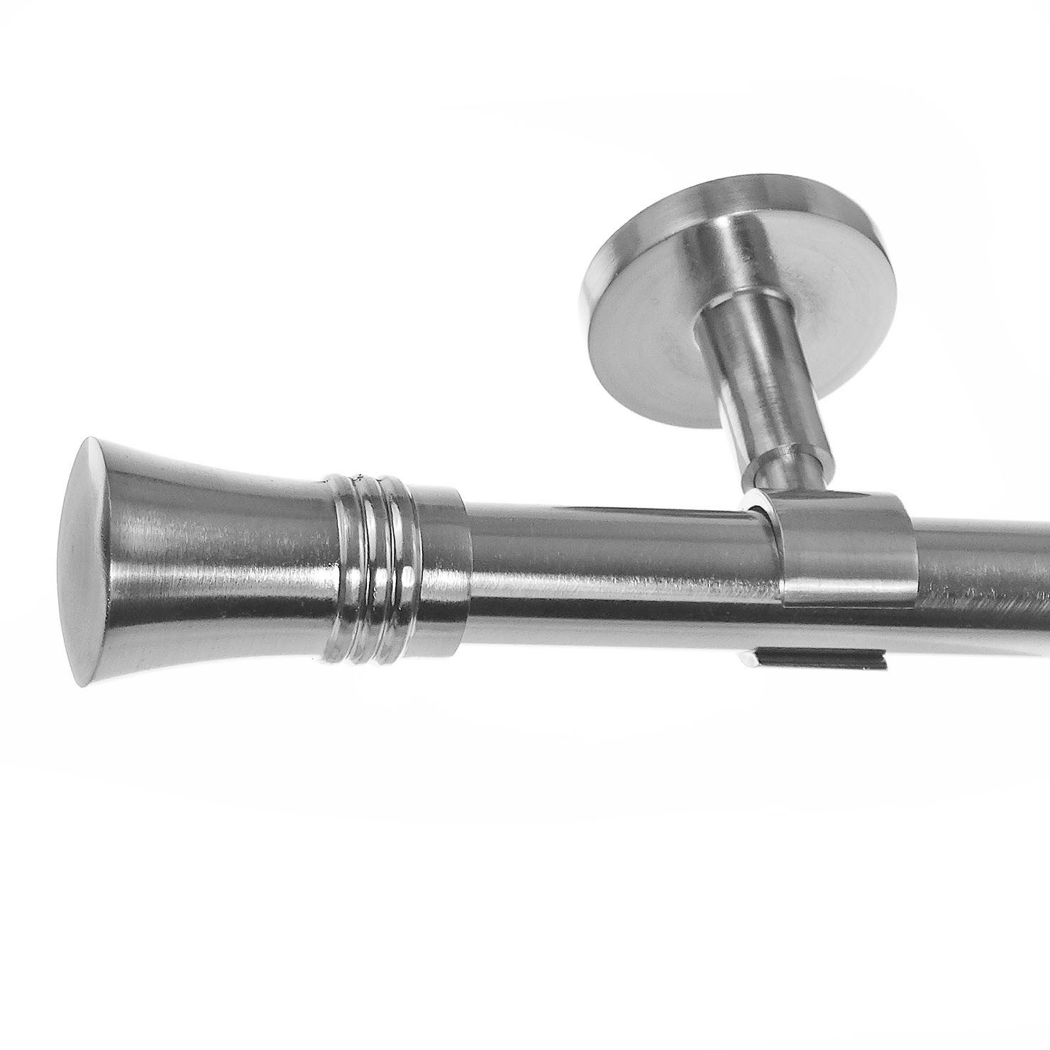 BASIT Gardinenstange Edelstahloptik 20mm mit Deckenträgern günstig online kaufen