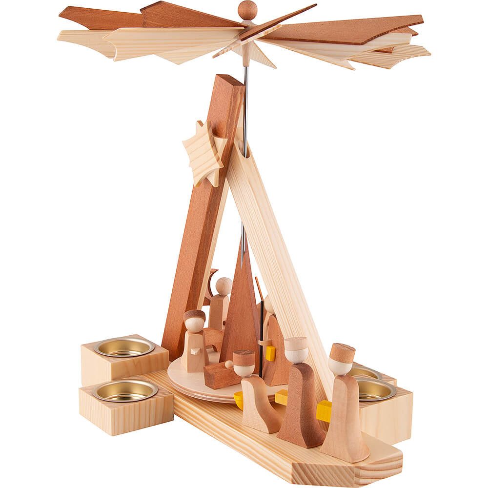 ULMIK Weihnachtspyramide 1-stöckige Pyramide Weihnachtsgeschichte - natur (30cm) von ULMIK
