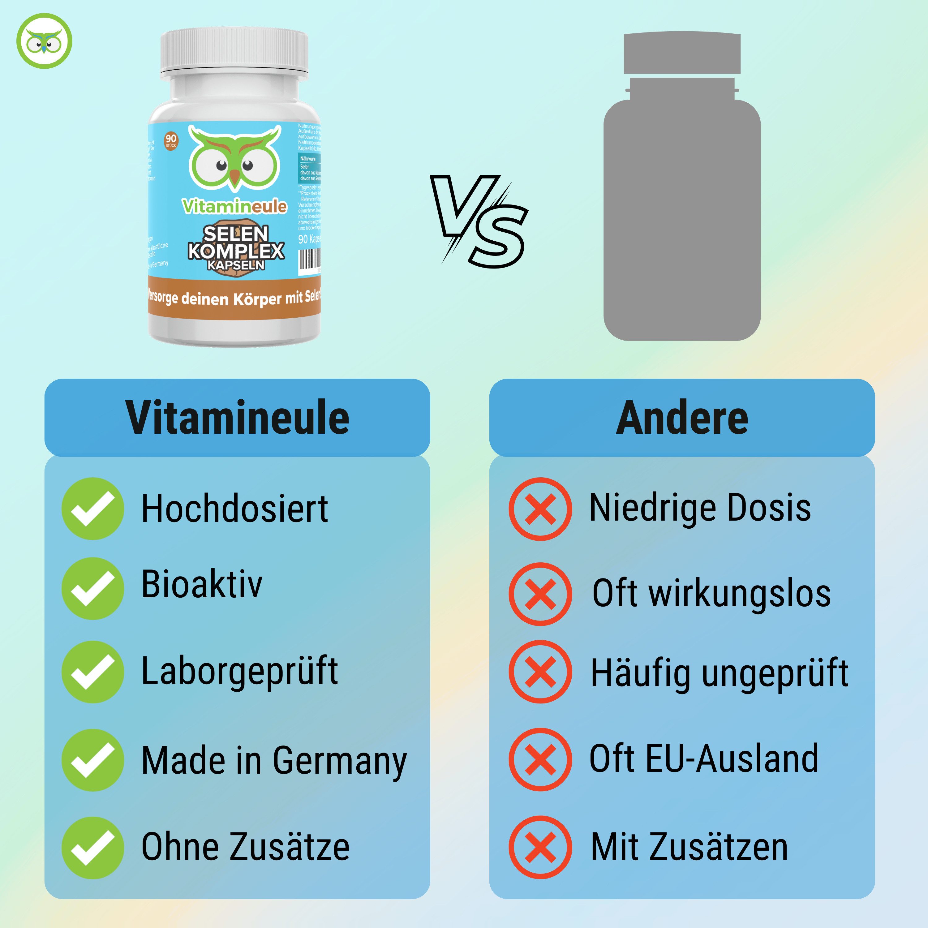 Vitamineule Selen Komplex Kapseln - 200 µg aus Natriumselenit & Selenmethionin - Kapsel