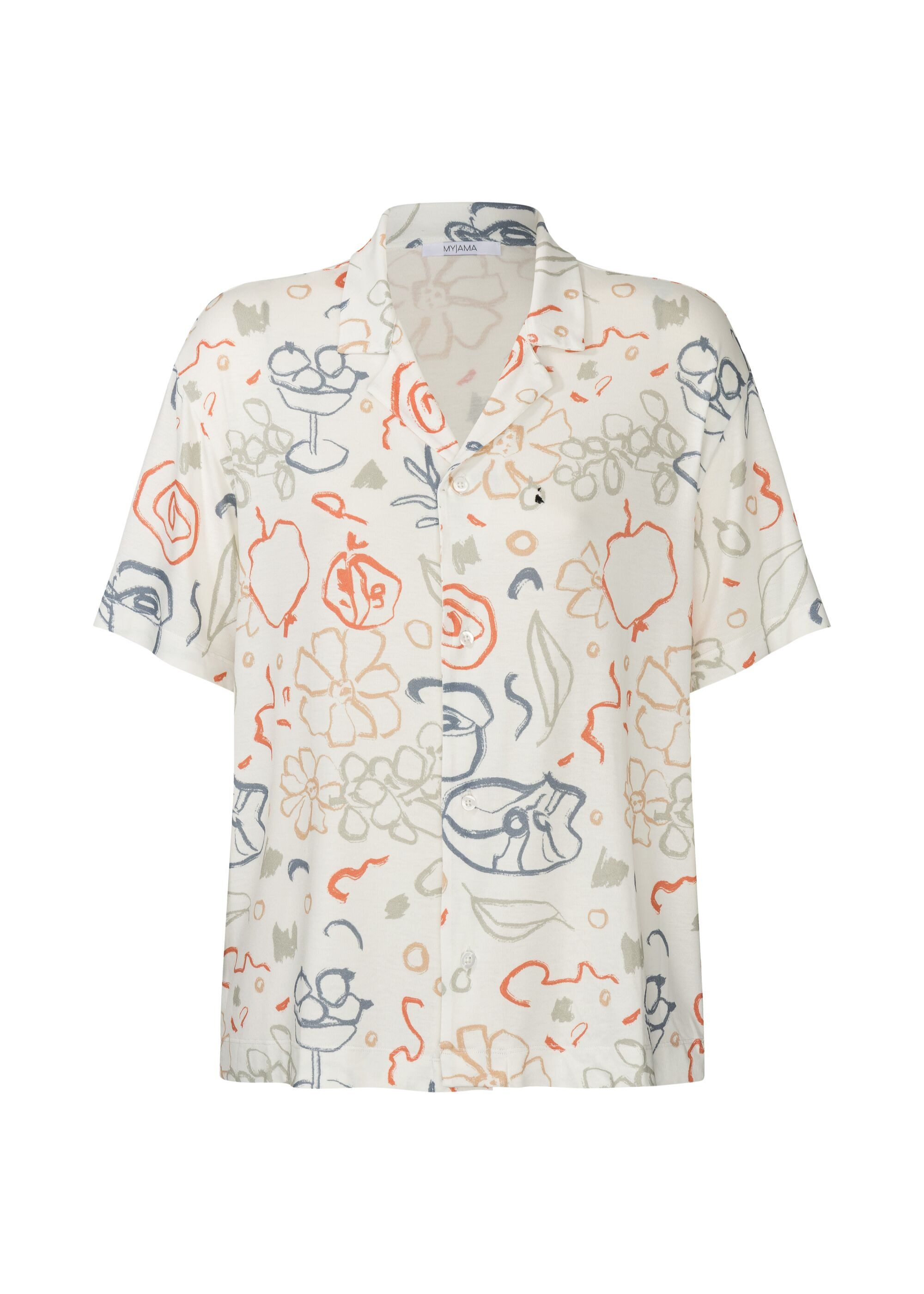 MYJAMA Print-Shirt Cilla (1-tlg) mit Kragen & Knopfleiste