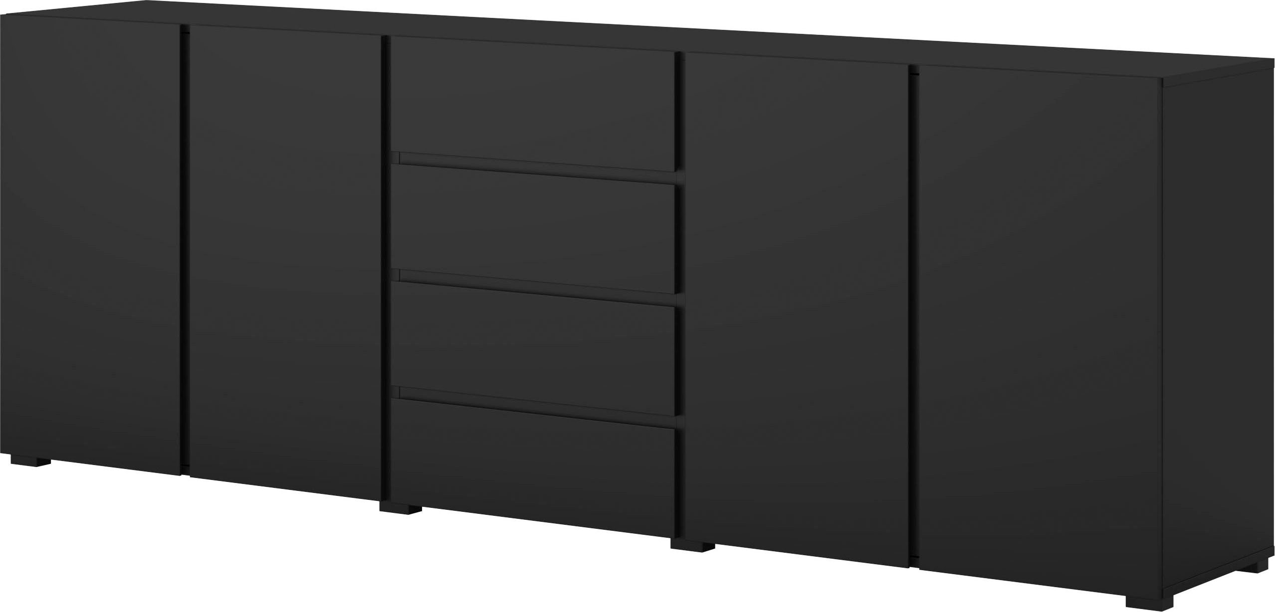 OTTO home Sideboard Metric,Breite 222 cm, grifflose Kommode 4 Türen/4 Schubkästen, Schubladenschrank mit viel Stauraum, Einlegeböden verstellbar