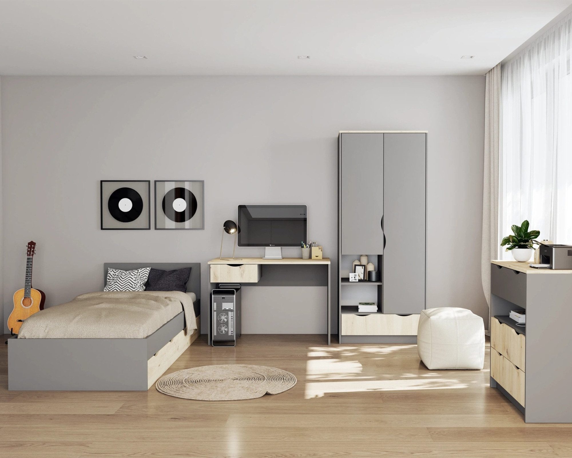 Deine Möbel 24 Jugendzimmer-Set JUMI I Jugendzimmer Jugendmöbel 4-teilig in günstig online kaufen