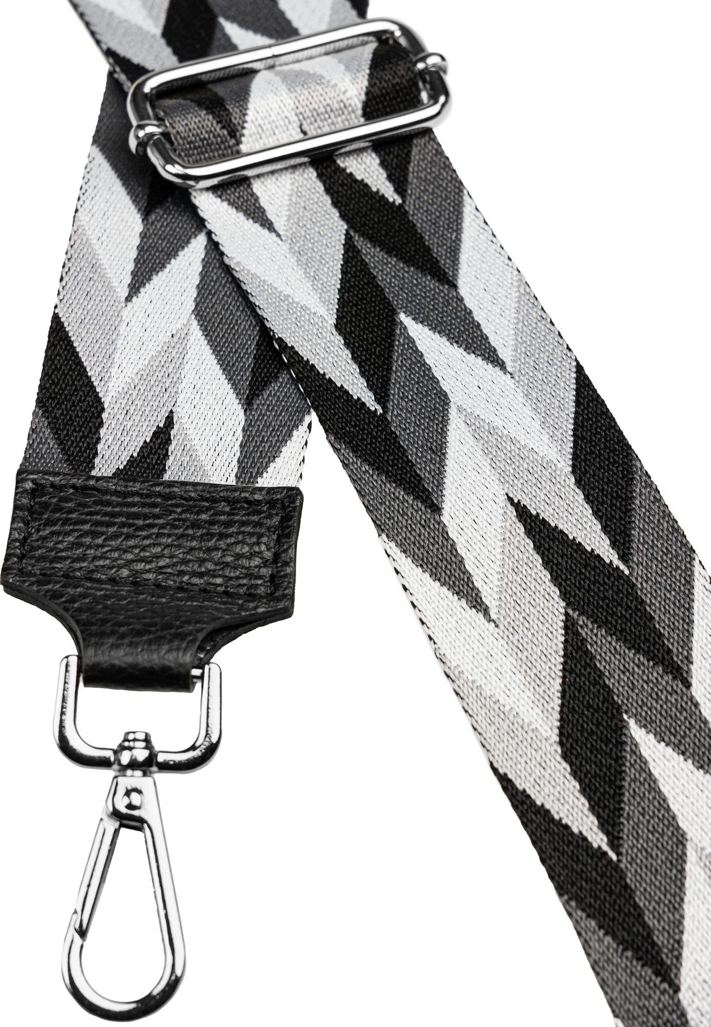 Caspar Schultertasche BSG04 breiter Leder / Textil Schultergurt mit silberf günstig online kaufen