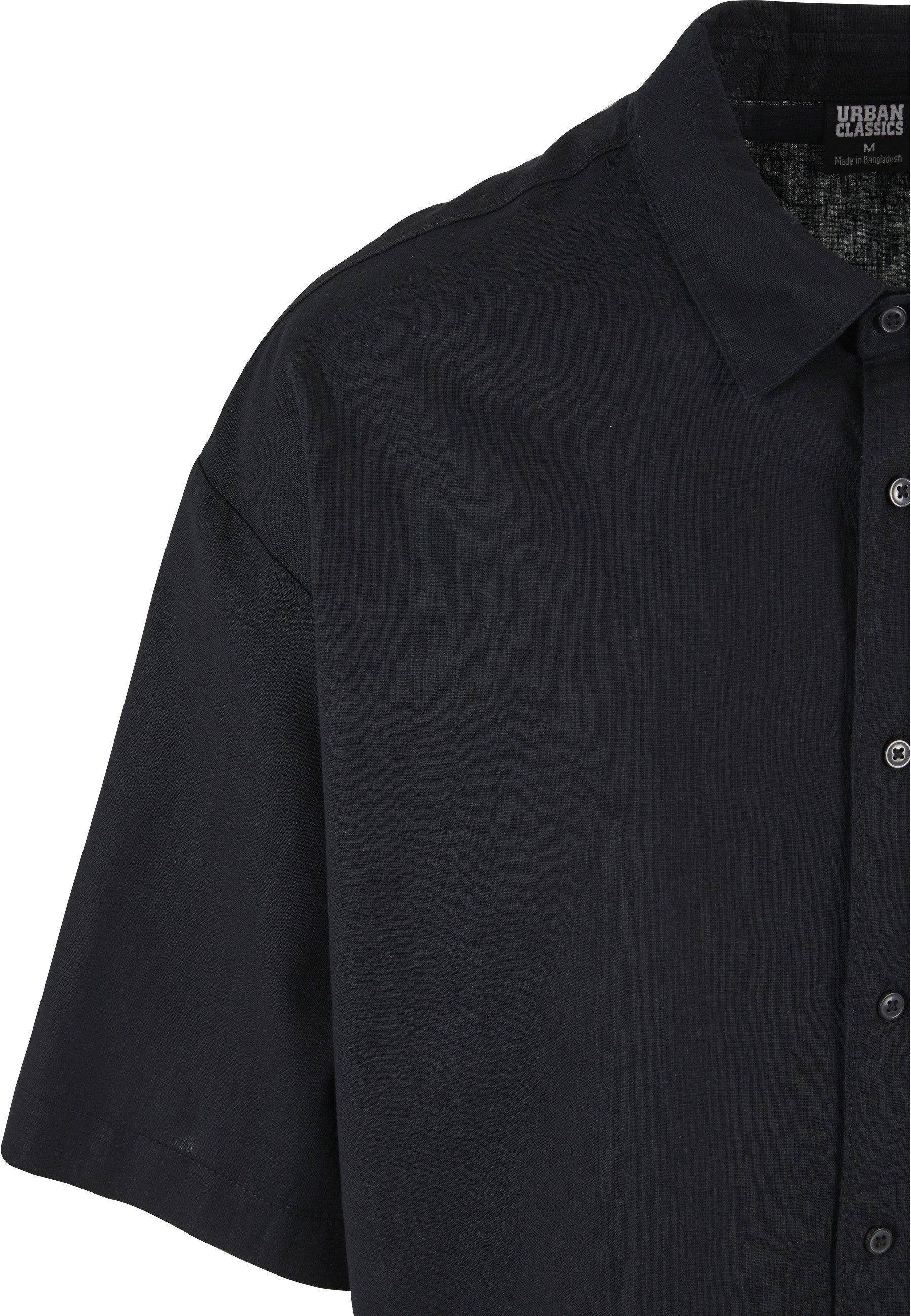 URBAN CLASSICS Langarmhemd Urban Classics Herren Boxy Cotton Linen Shirt (1-tlg) – Bild 4 von 5