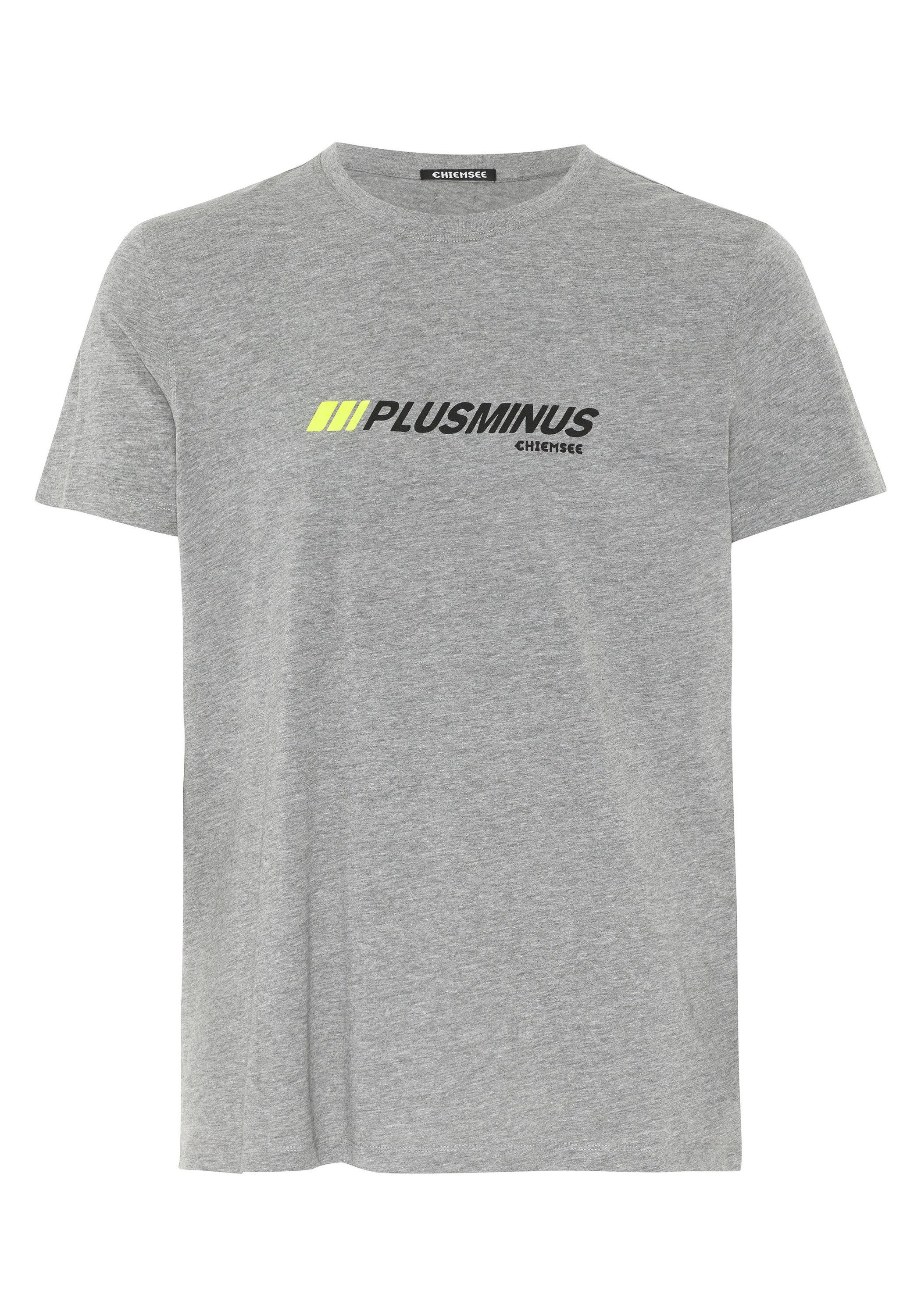 T-Shirt 1 mit Melange PLUS-MINUS-Print Medium Chiemsee Print-Shirt