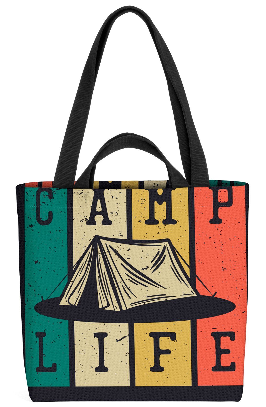 Camper Ausflug Henkeltasche urlaub Camping VOID zelt gelb Camp Zelten au (1-tlg), weiss Life van