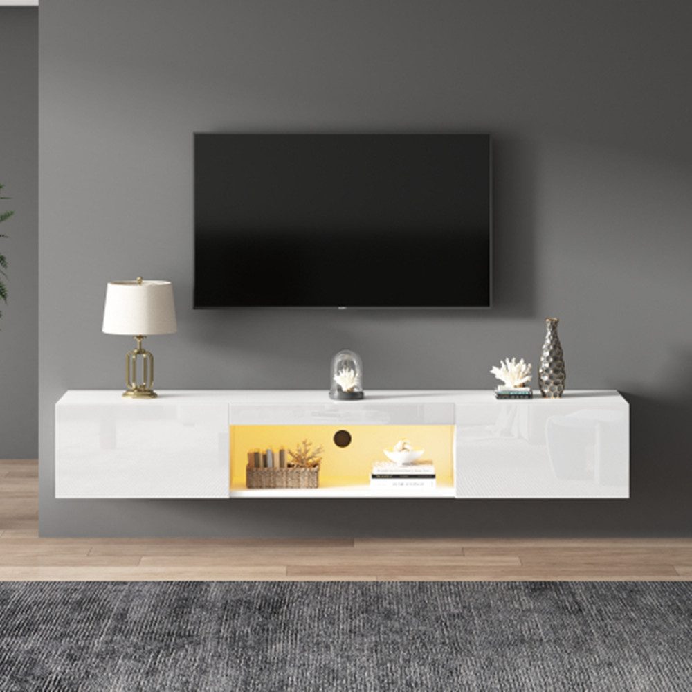 XDeer TV-Ständer TV-Ständer,Hängeschrank für 70-Zoll-TV, mit LED-Beleuchtung, (Bluetooth-APP-Steuerung,Wandmontierter)