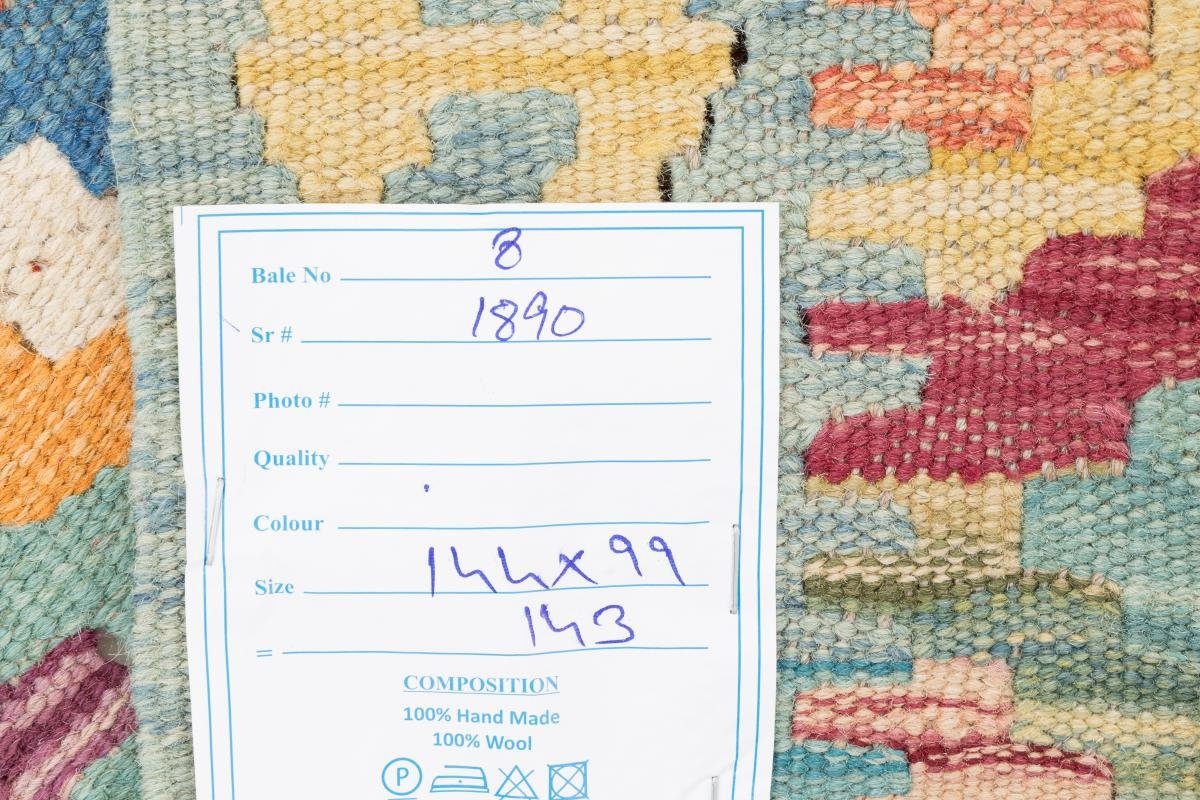 Orientteppich Kelim Afghan mm Handgewebter 99x144 rechteckig, Trading, Höhe: Nain Orientteppich, 3