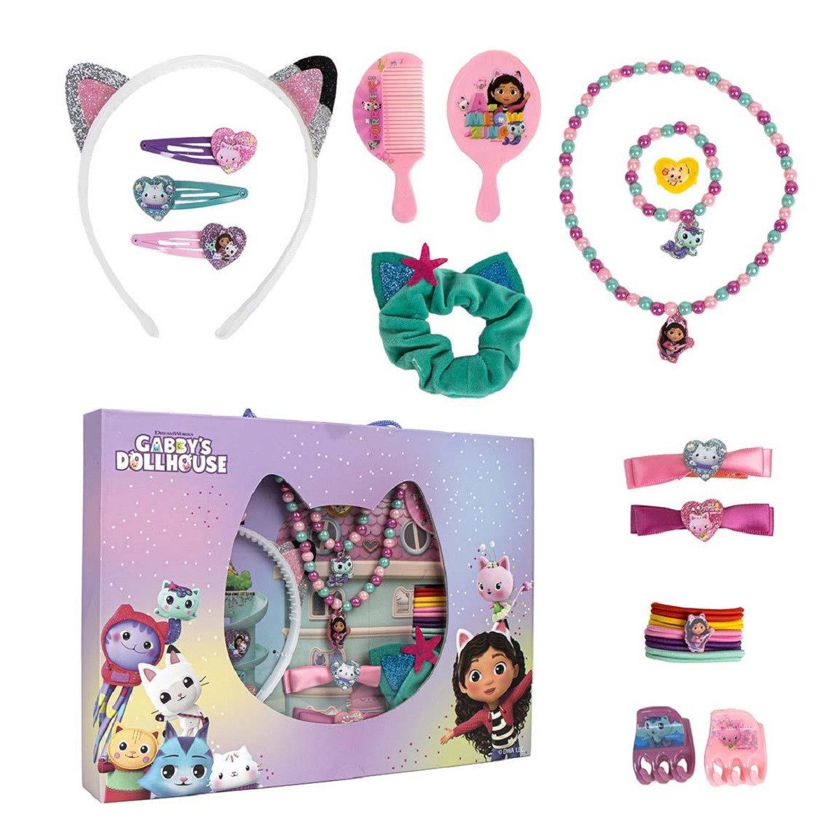 Schmuckset beauty set box accessories für kinder mit kamm haargummi und mehr