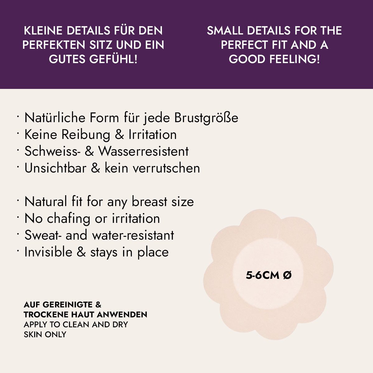 Miss Perfect Brustwarzenabdeckung 70000, Nipple Covers Self-Adhesive – Selbstklebende Brustwarzenabdeckungen