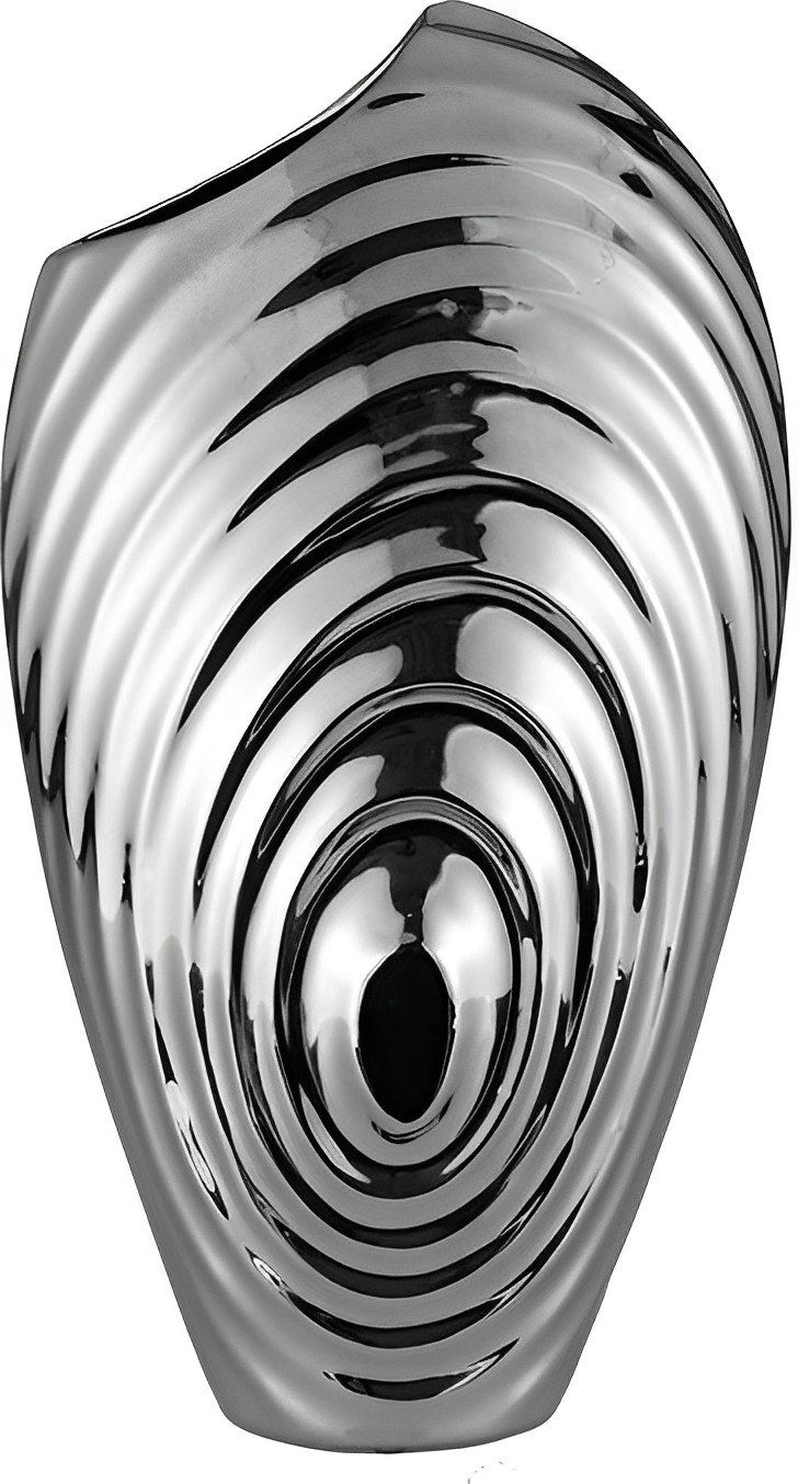 Schäfer Dekovase Deko-Vase, Silber, Keramik, 15,5cm Ø