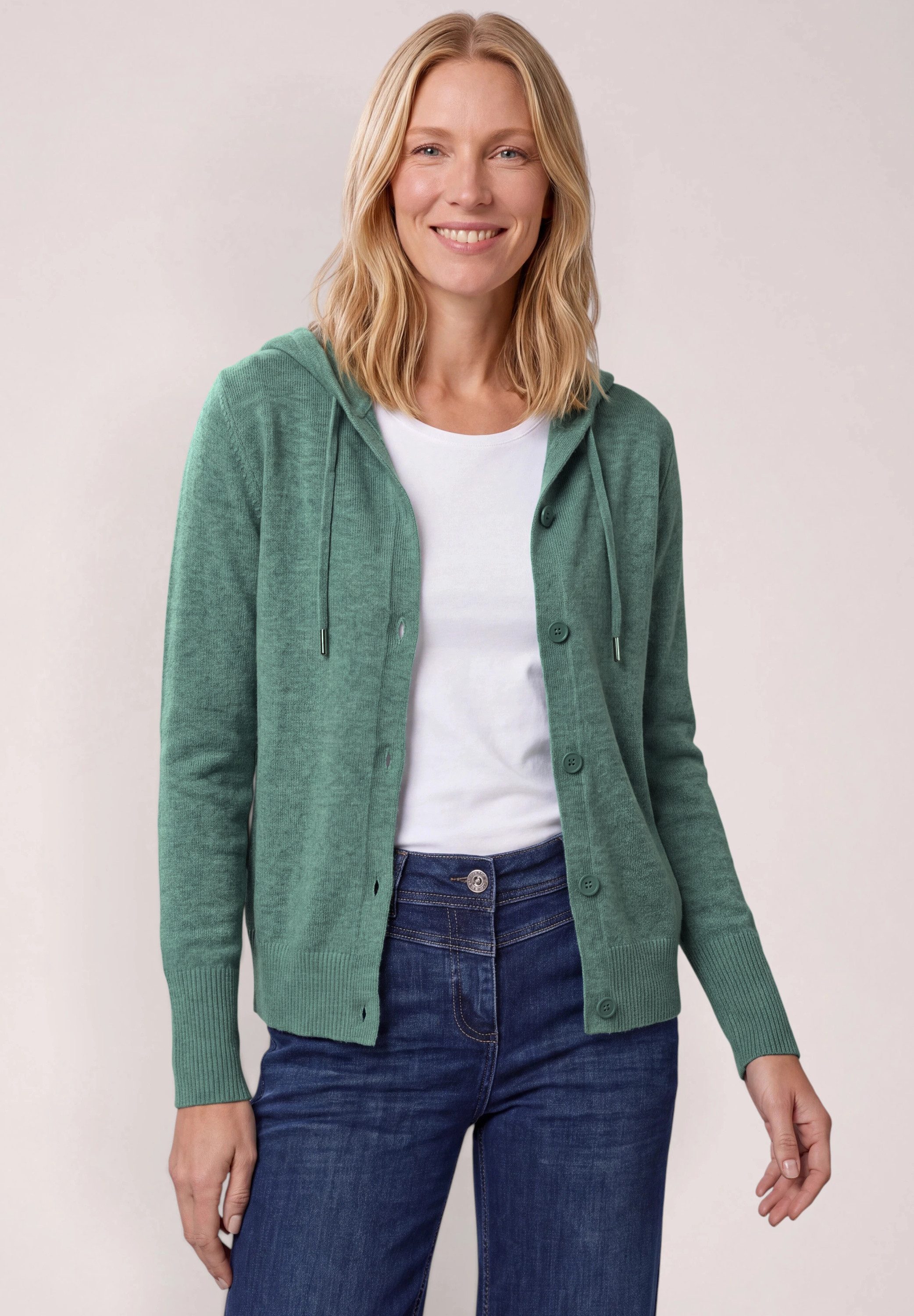 CECIL Cardigan mit Kapuze mit Tunnelzugband