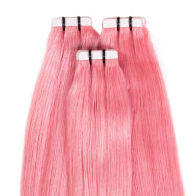 hair2heart Echthaar-Extension Premium Tape Extensions #pastell rosa 50cm