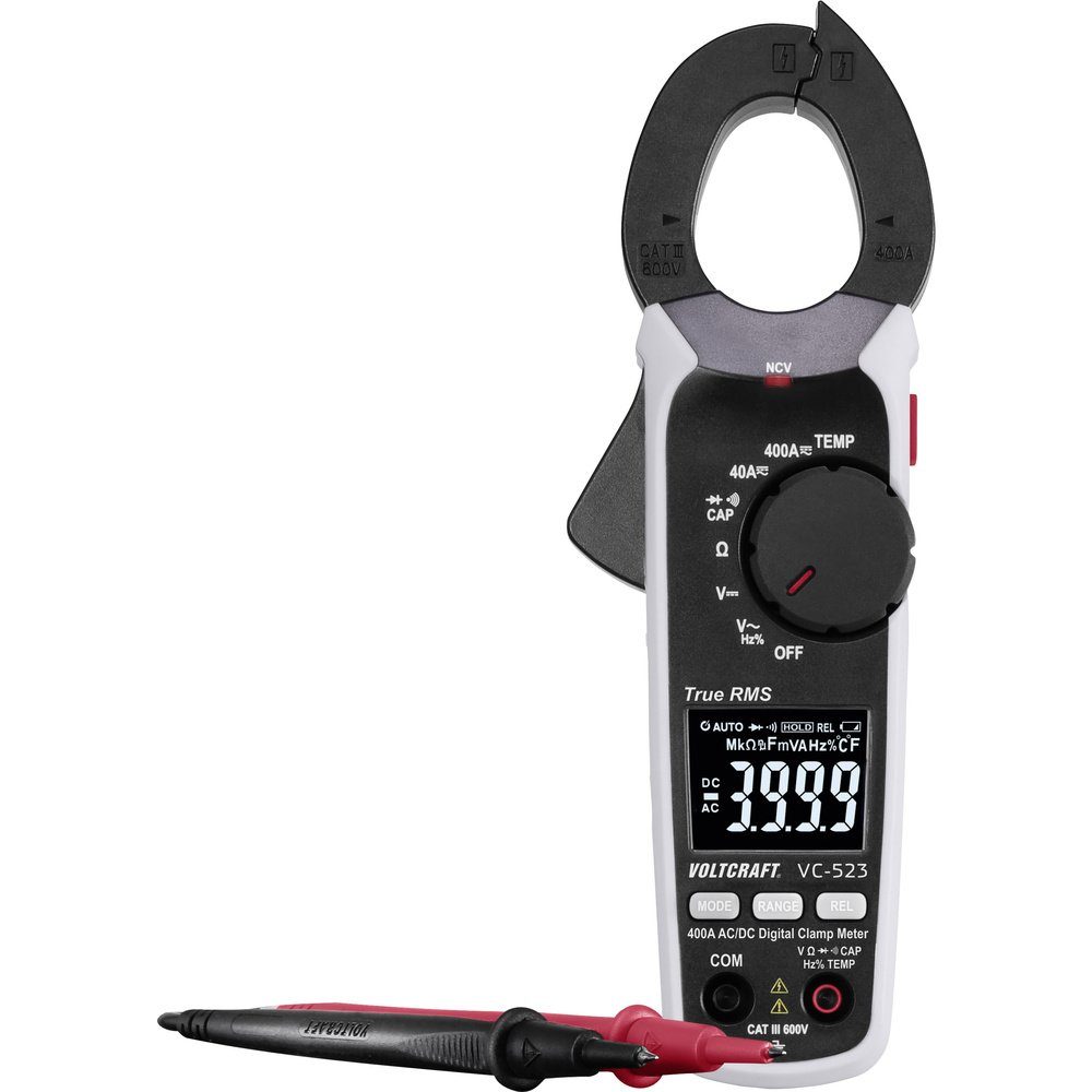 VOLTCRAFT Spannungsprüfer VOLTCRAFT VC-523 Stromzange digital CAT III 600 V Anzeige (Counts):, (VC-523)