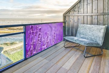 MuchoWow Balkonsichtschutz Lavendel - Nahaufnahme - Blumen - Lila (1-St) Balkonbanner, Sichtschutz für den Balkon, Robustes und wetterfest