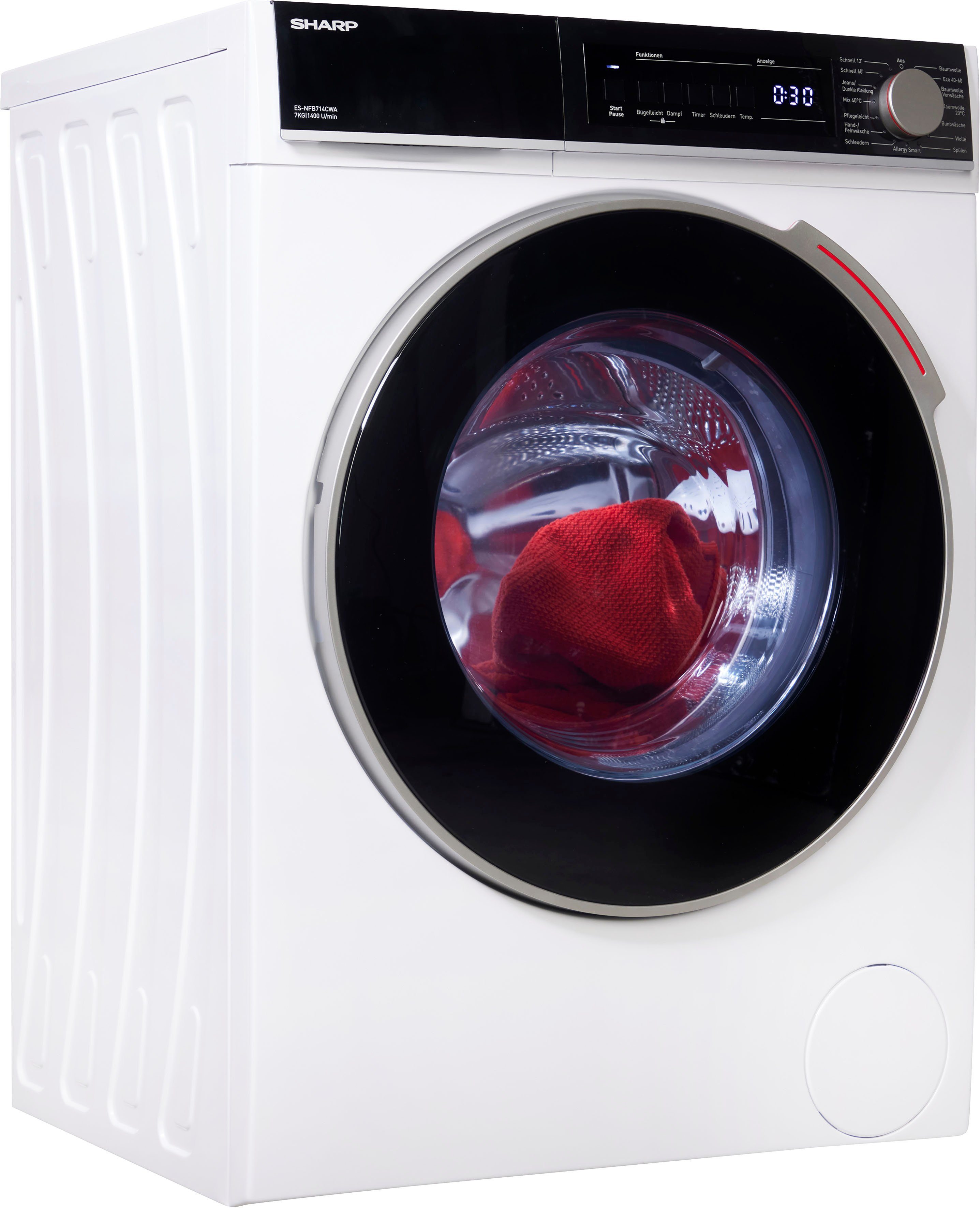 den besten Service bieten Sharp Waschmaschine ES-NFB714CWA-DE, 7 kg, U/min 1400
