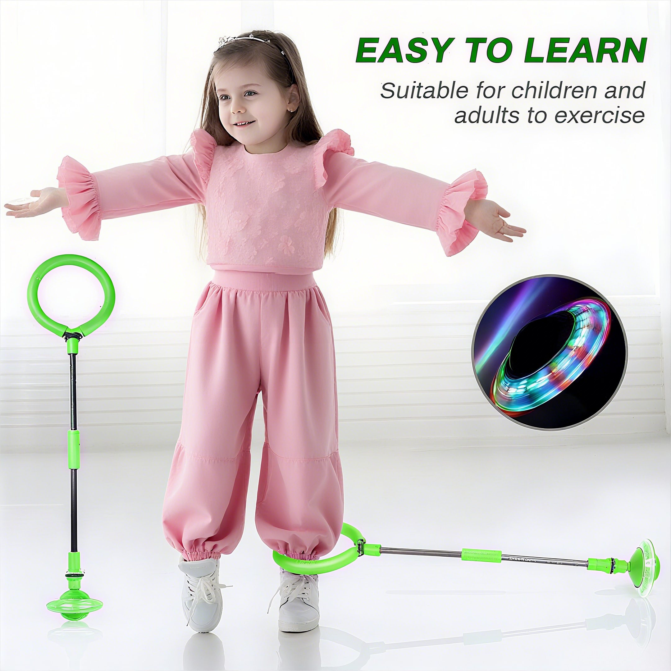 POPOLIC Lernspielzeug Swing Wheel mit Lichtrad, Springring Fußkreisel Kinde günstig online kaufen