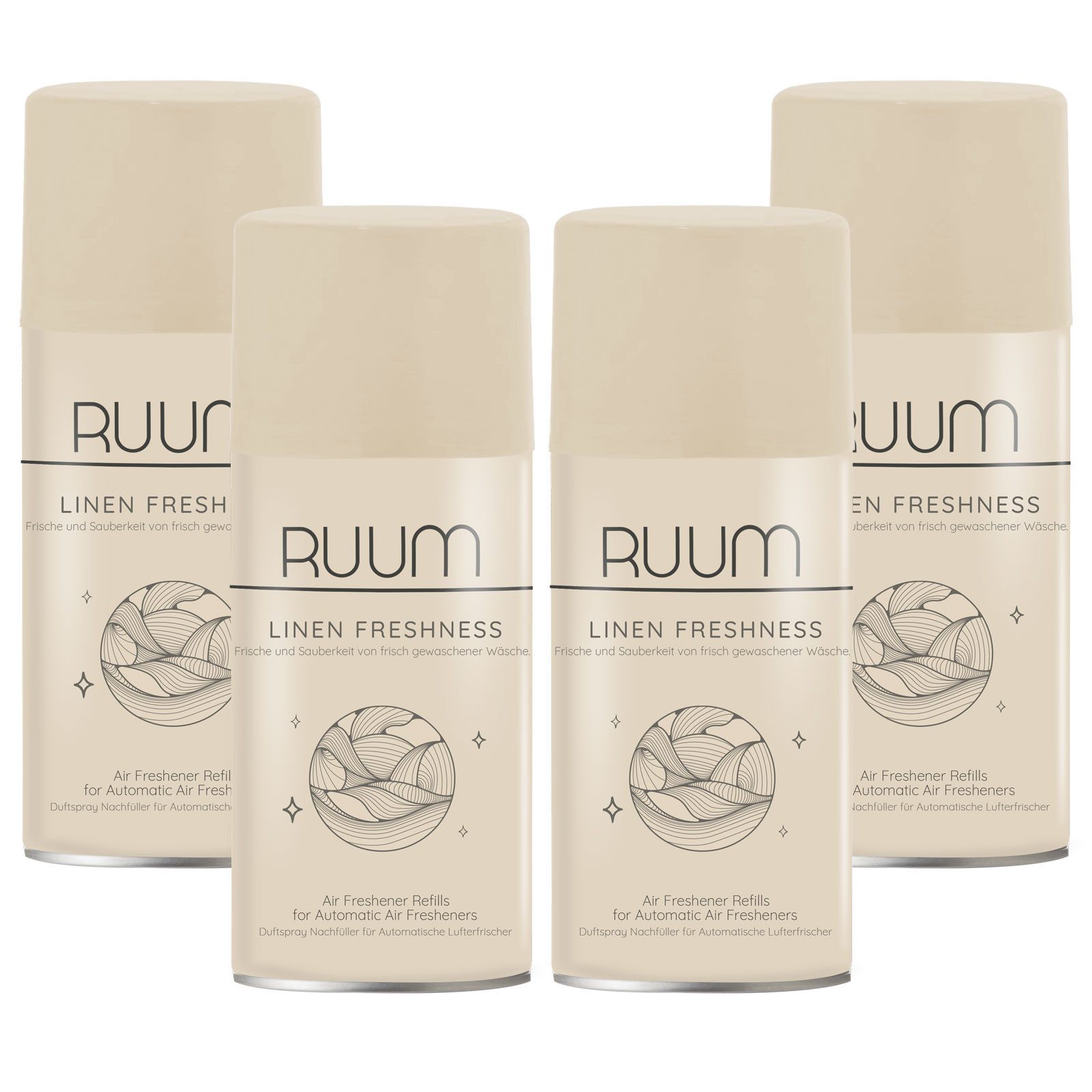 RUUM Raumduft-Nachfüllflasche Lufterfrischer Nachfüller (4-St., 250ml (4er Pack)