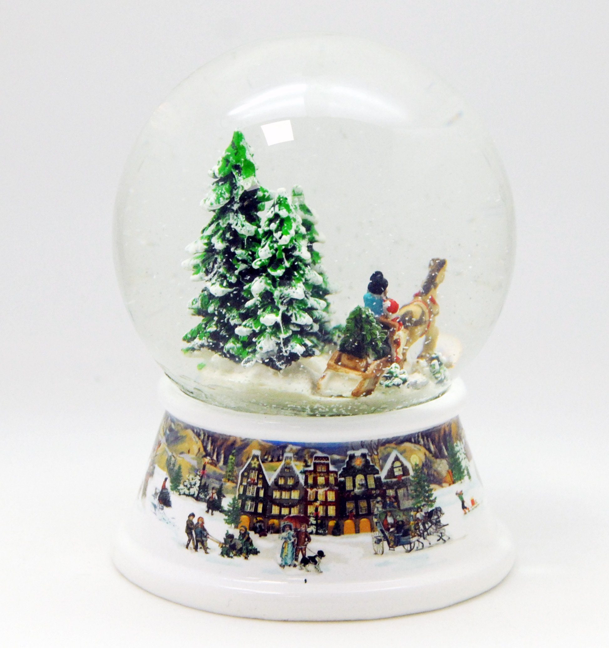 MINIUM-Collection Schneekugel Kutschfahrt auf Sockel cm Spieluhr mit 10 Landschaft