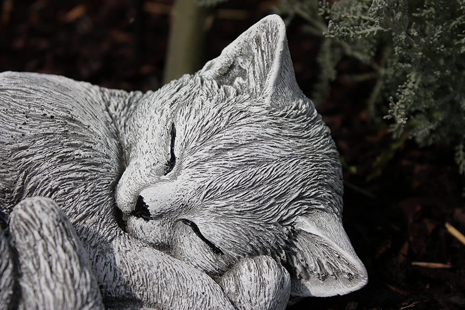 Stone and Style Gartenfigur Frostfeste Steinfigur Katze schlafend eingerollt – Bild 4 von 4
