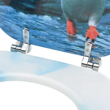 vidaXL WC-Sitz Toilettensitze mit Deckel 2 Stk. MDF Pinguin-Design (2-St)