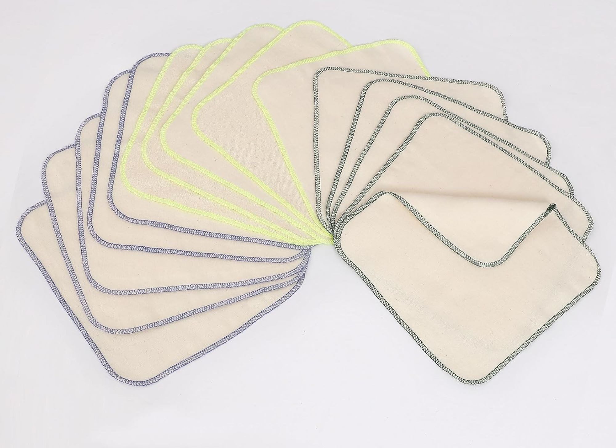 Montegoni Waschhandschuh Flanellwaschlappen aus Bio-Baumwolle-15 Stück 21cm x21cm, (Mehrweg Baby Waschlappen als Ersatz für Feuchttücher, 15-St), Kleine waschbare mini Baumwolltücher