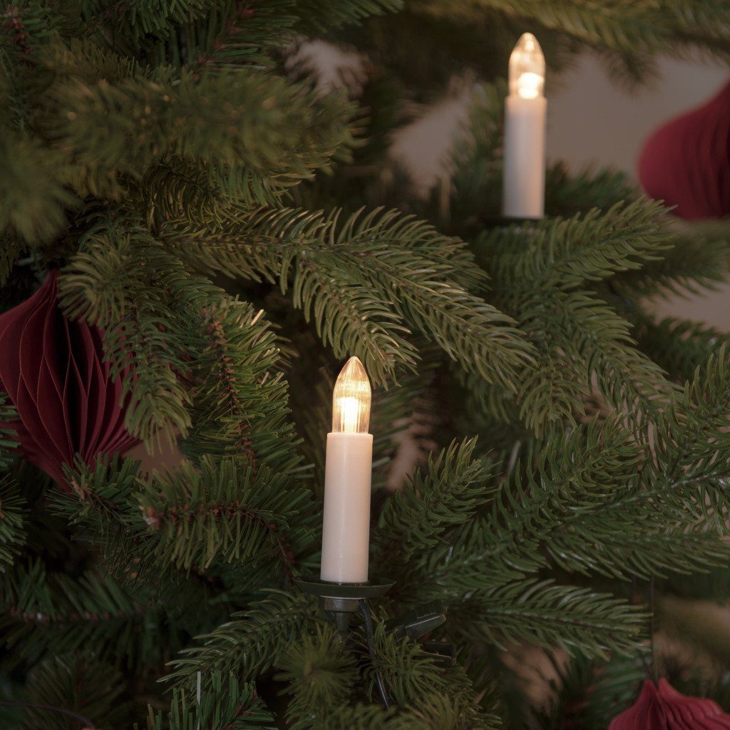 KONSTSMIDE LED-Christbaumkerzen Weihnachtsdeko, Christbaumschmuck, Topbirnen, One String, 25 funkelnde bernsteinfarbene Dioden