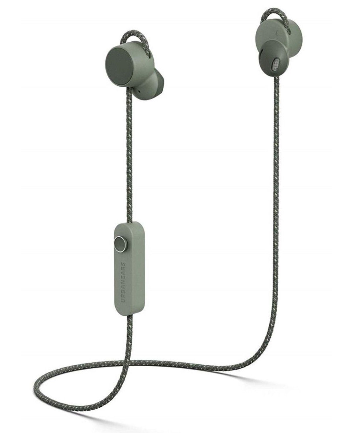 Urbanears Jakan Bluetooth In-Ear Headset Grün Headset (integriertes Mikrofon, Bluetooth, Anruffunktion 12 Stunden Akkulaufzeit Magnetische Ohrhörer Bedienknopf)