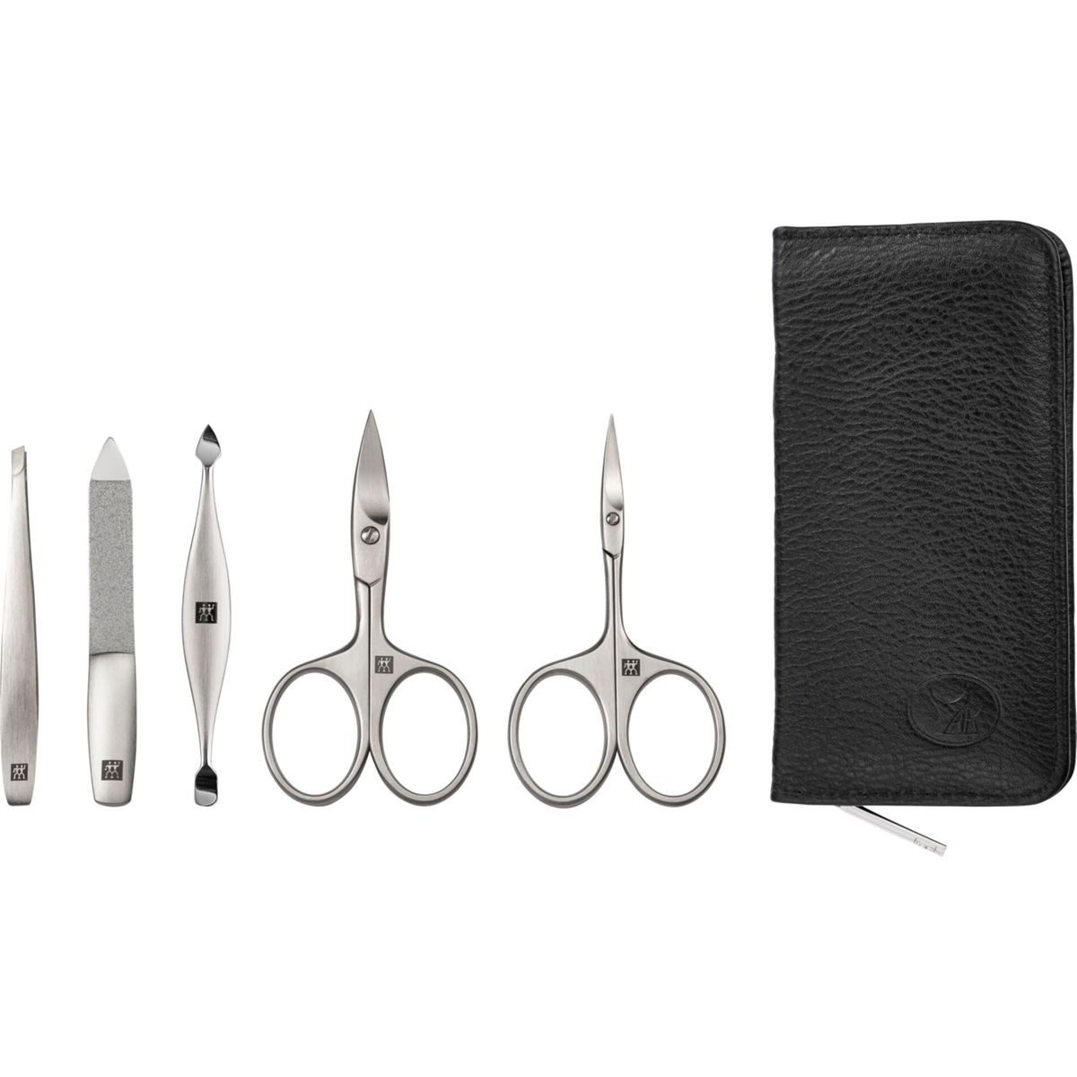 Nagelknipser-Set Maniküre Pediküre Set 5tlg. mit Nagelschere, Leder