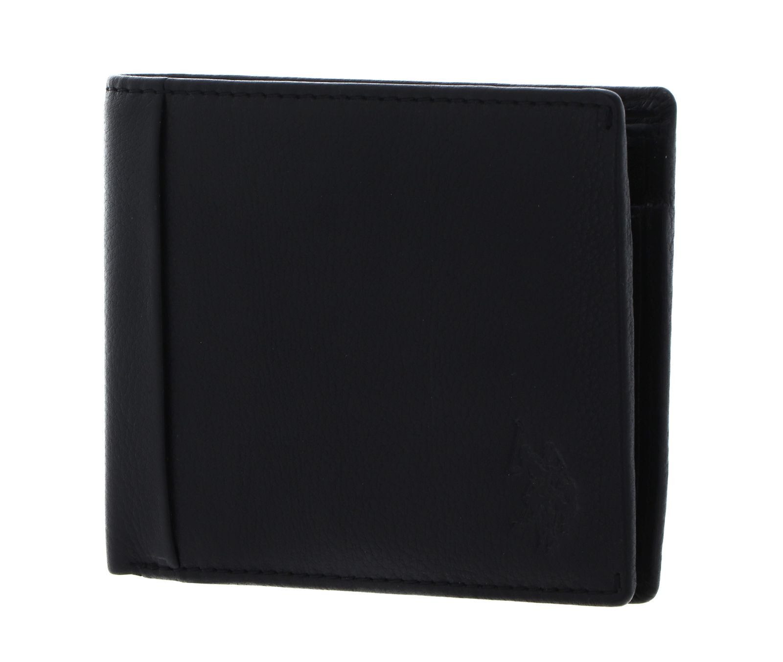 U.S. Polo Assn. Geldbörse Horizontal Wallet with Coin, aus echtem Leder mit RFID-Blocker Schutz