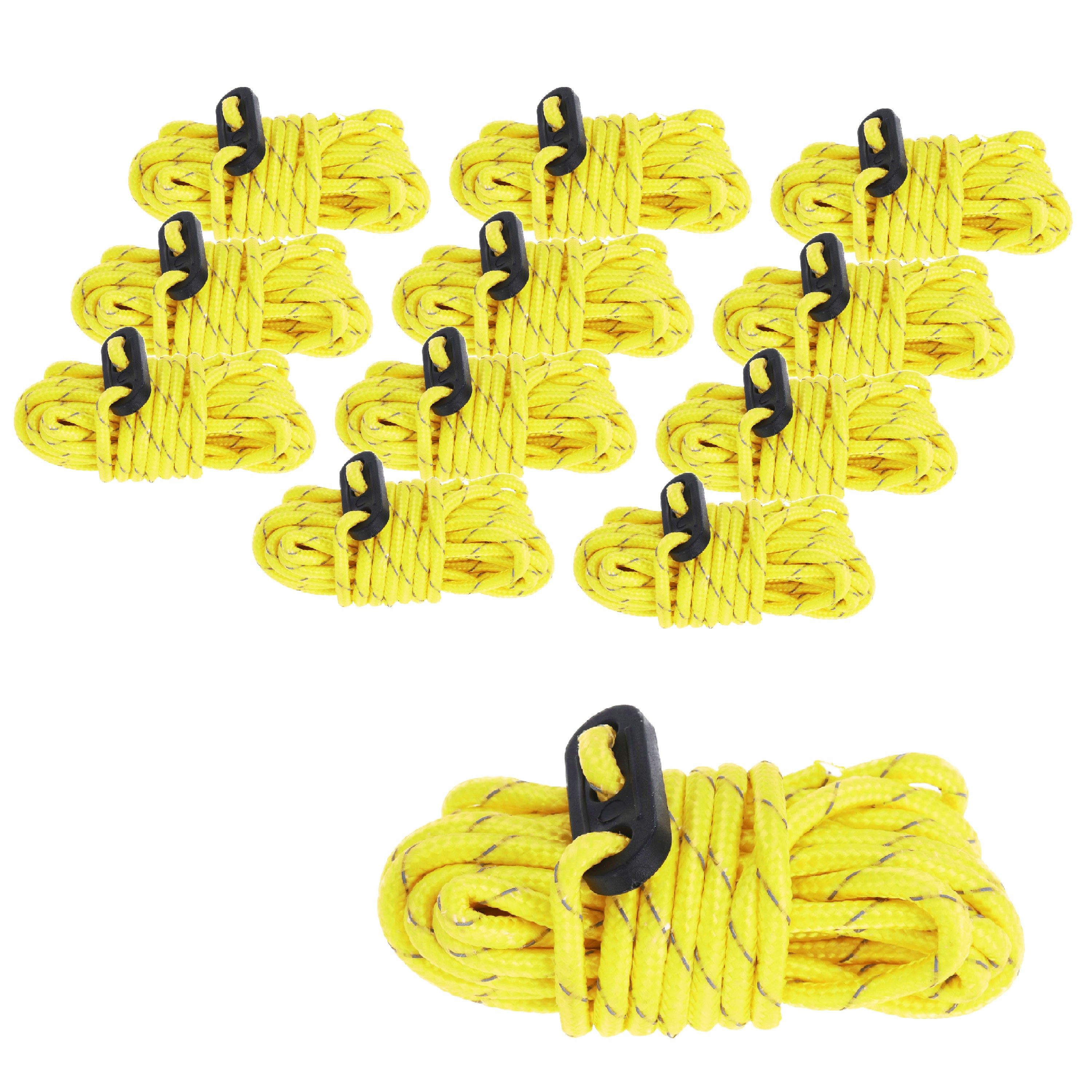 ToCi 12x Zelt-Abspannseil Ø4mm Nylon Zeltschnur Zeltleine Spannleine 3,8m Abspannleine