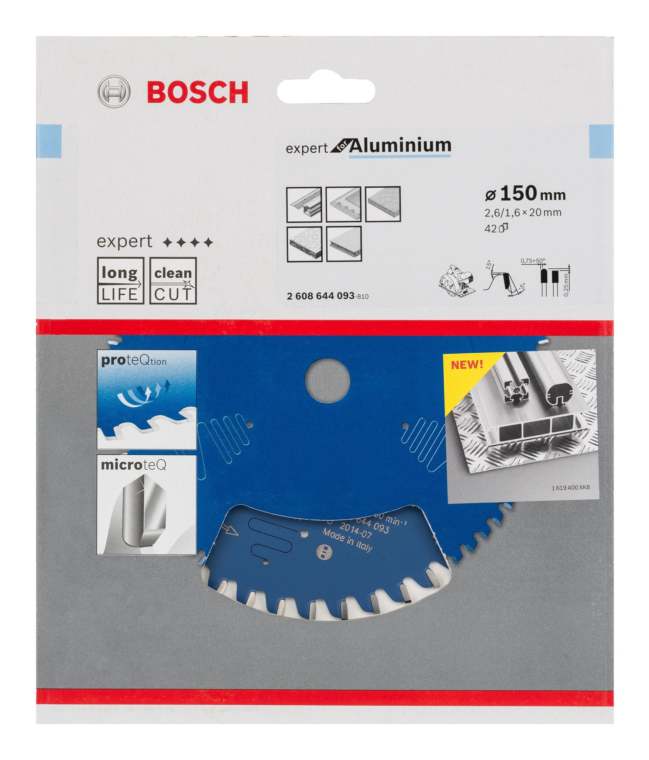 Thumbnail - BOSCH Kreissägeblatt Expert, For Aluminium, 150 x 20 x 2,6 mm, 42 Zähne