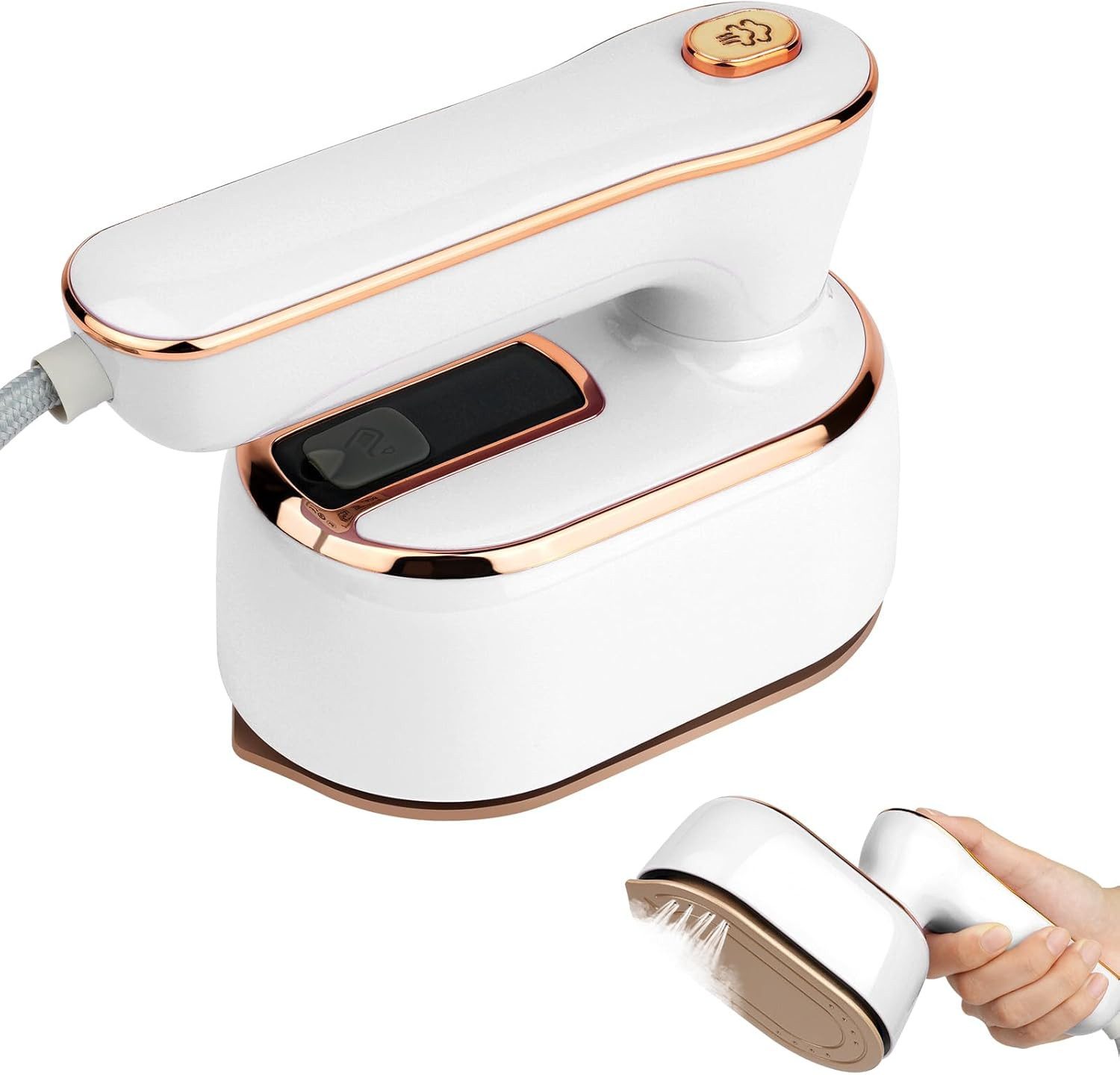 FELIXLEO Reise-Dampfbügeleisen Mini Dampfbügeleisen 1000W Tragbar Faltbar 100ml Wassertank Weiß.