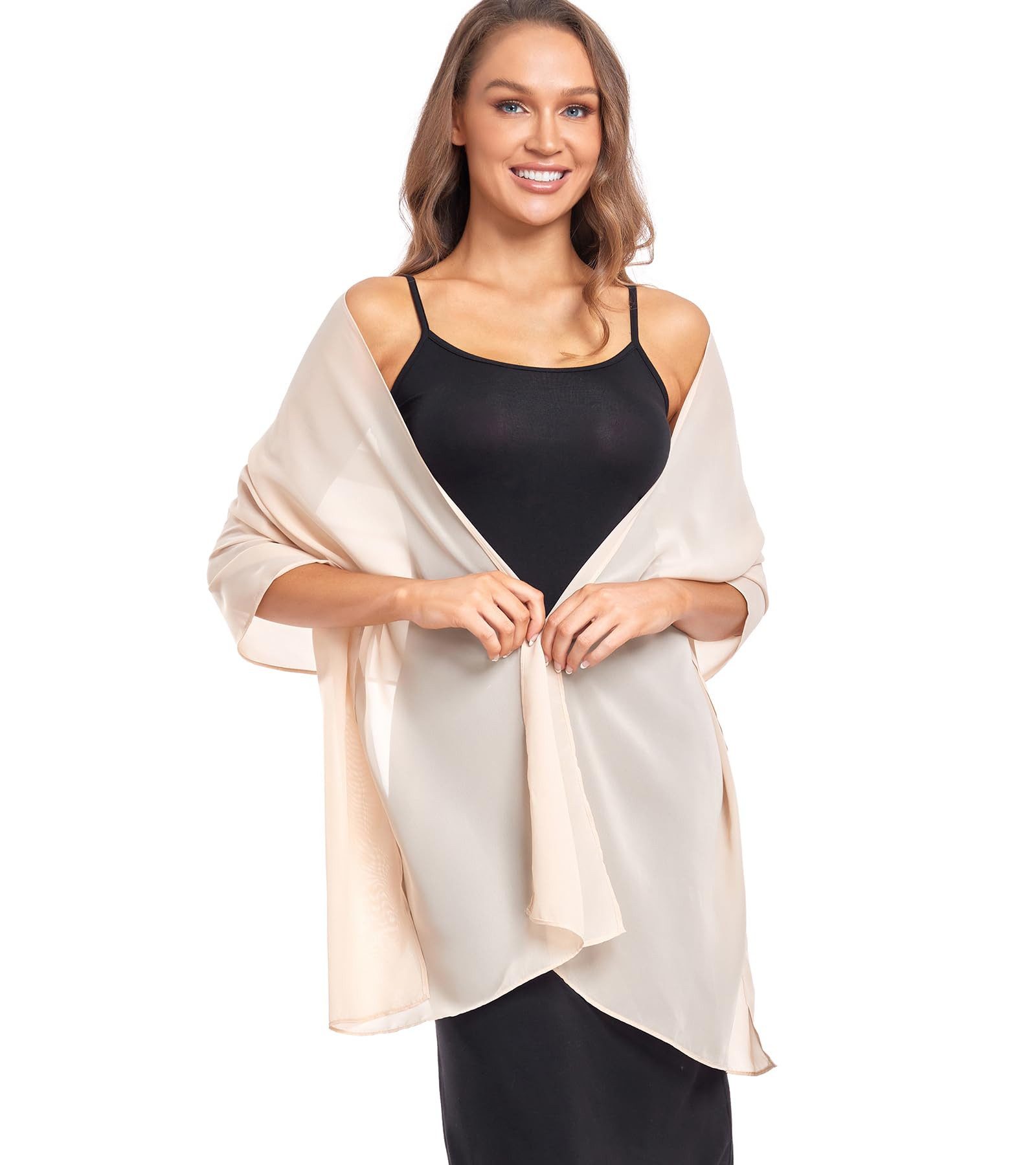 Zaewry Modeschal Damen Schal – Elegante leichte Stola, weich fließend, (1-St), ideal für Abendkleid, Hochzeit & festliche Anlässe – Bild 5 von 5