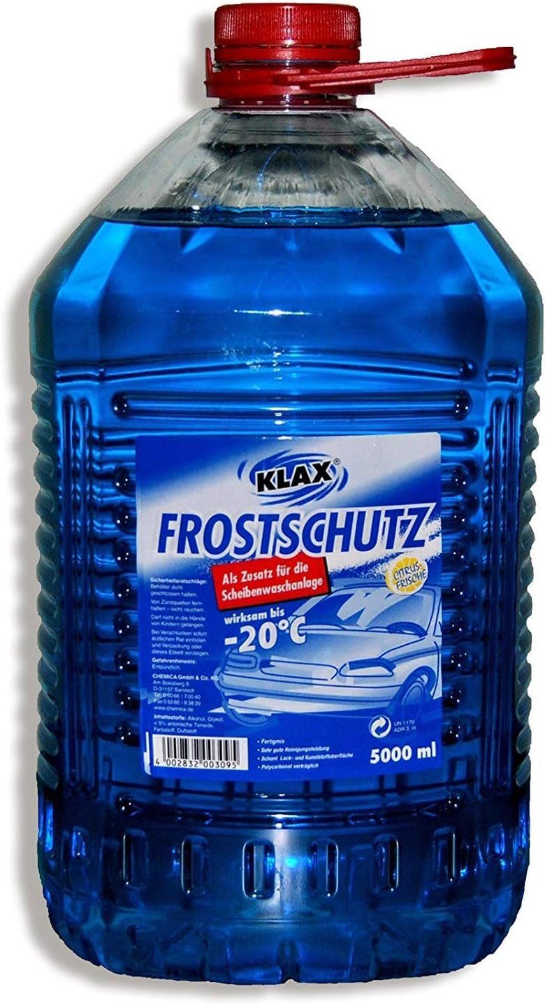 CHEMICA Scheibenfrostschutz Klax Frostschutz für die Scheibenwaschanlage  bis -20 Grad, 5 Liter, 5 l