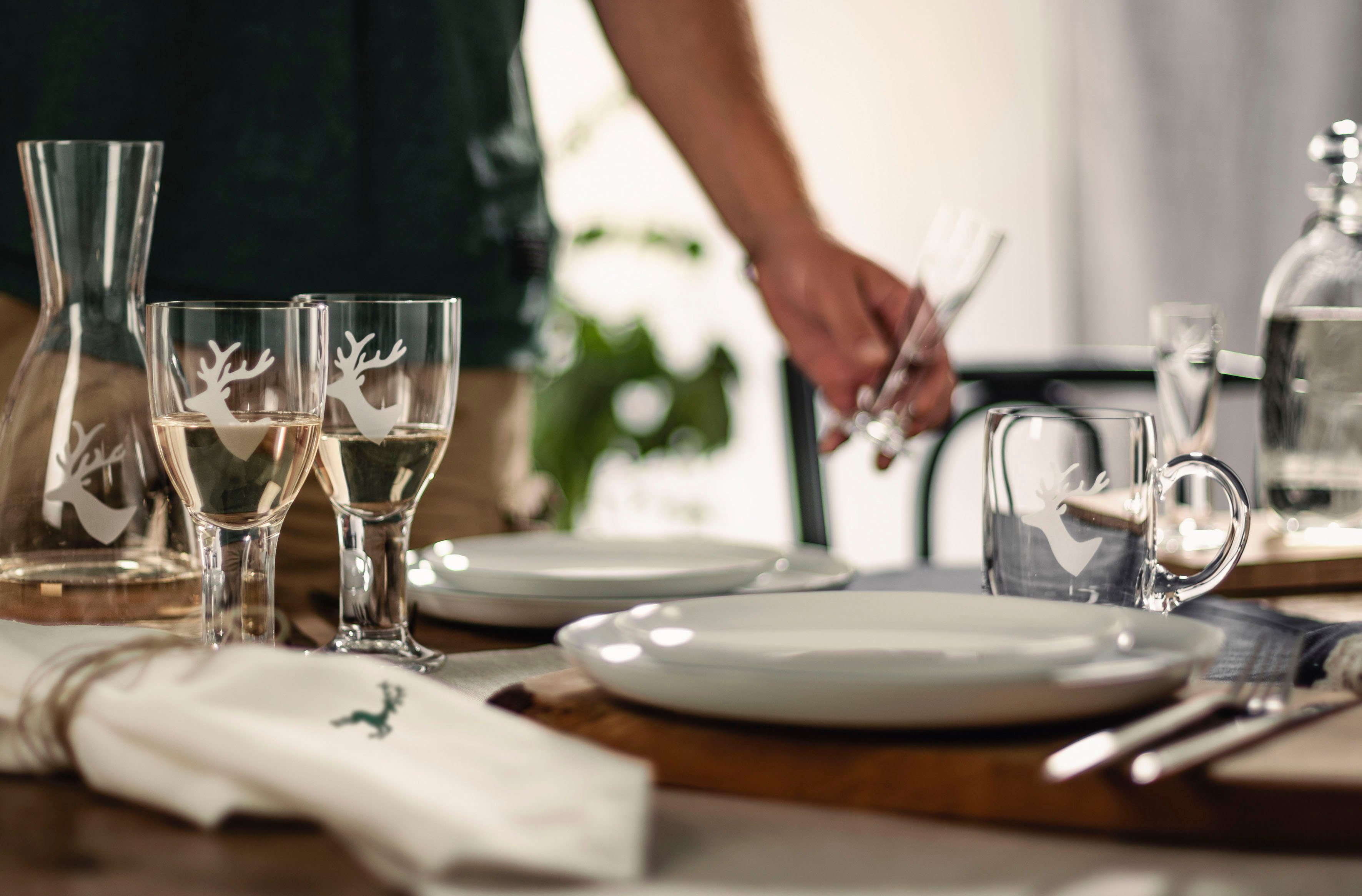 Eisch Germany Bierkrug CHALET, 1-tlg., Kristallglas, Hirschmotiv, mundgeblasen, 500 ml, Made in Germany