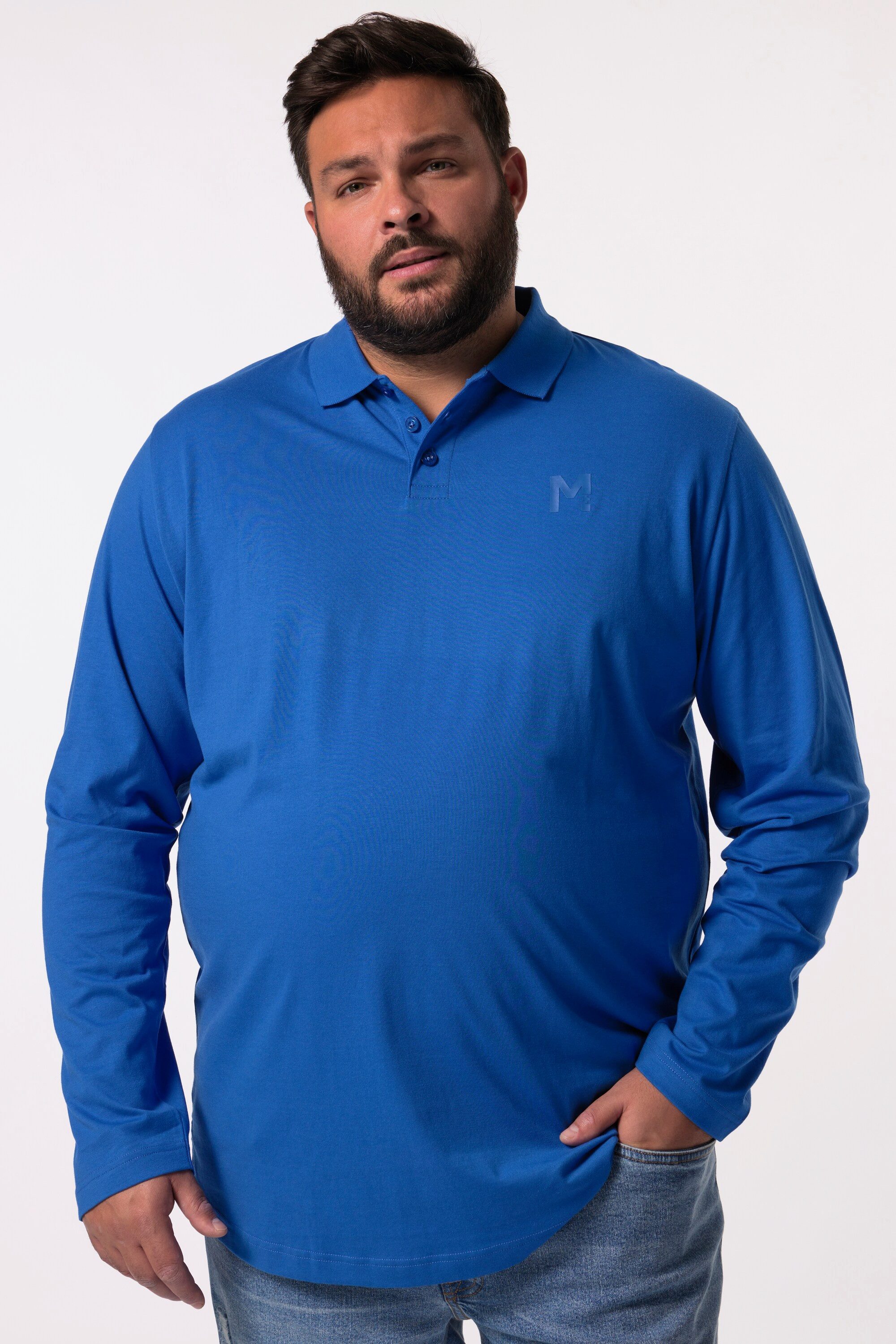Men Plus Poloshirt Men+ Langarm-Poloshirt Basic günstig online kaufen