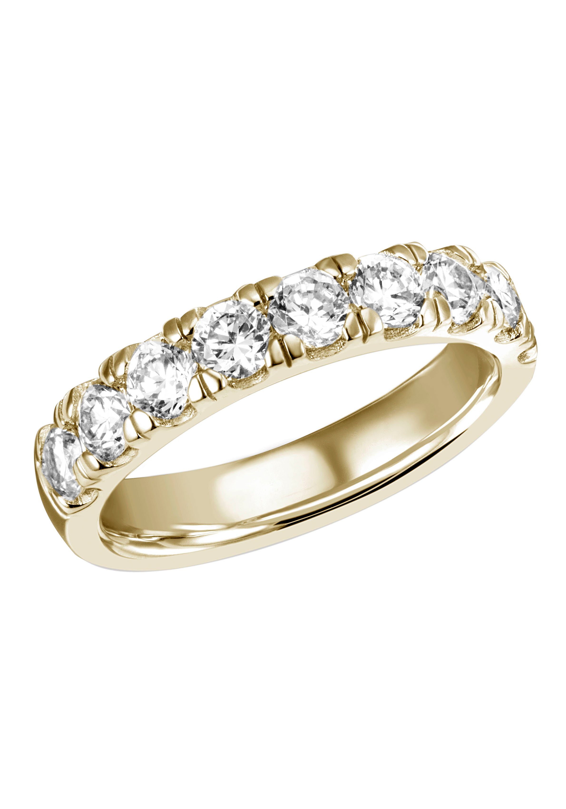 Firetti Fingerring Schmuck Geschenk Silber 925 Silberring Ring Memoire-Optik glitzernd, mit Zirkonia (synth)