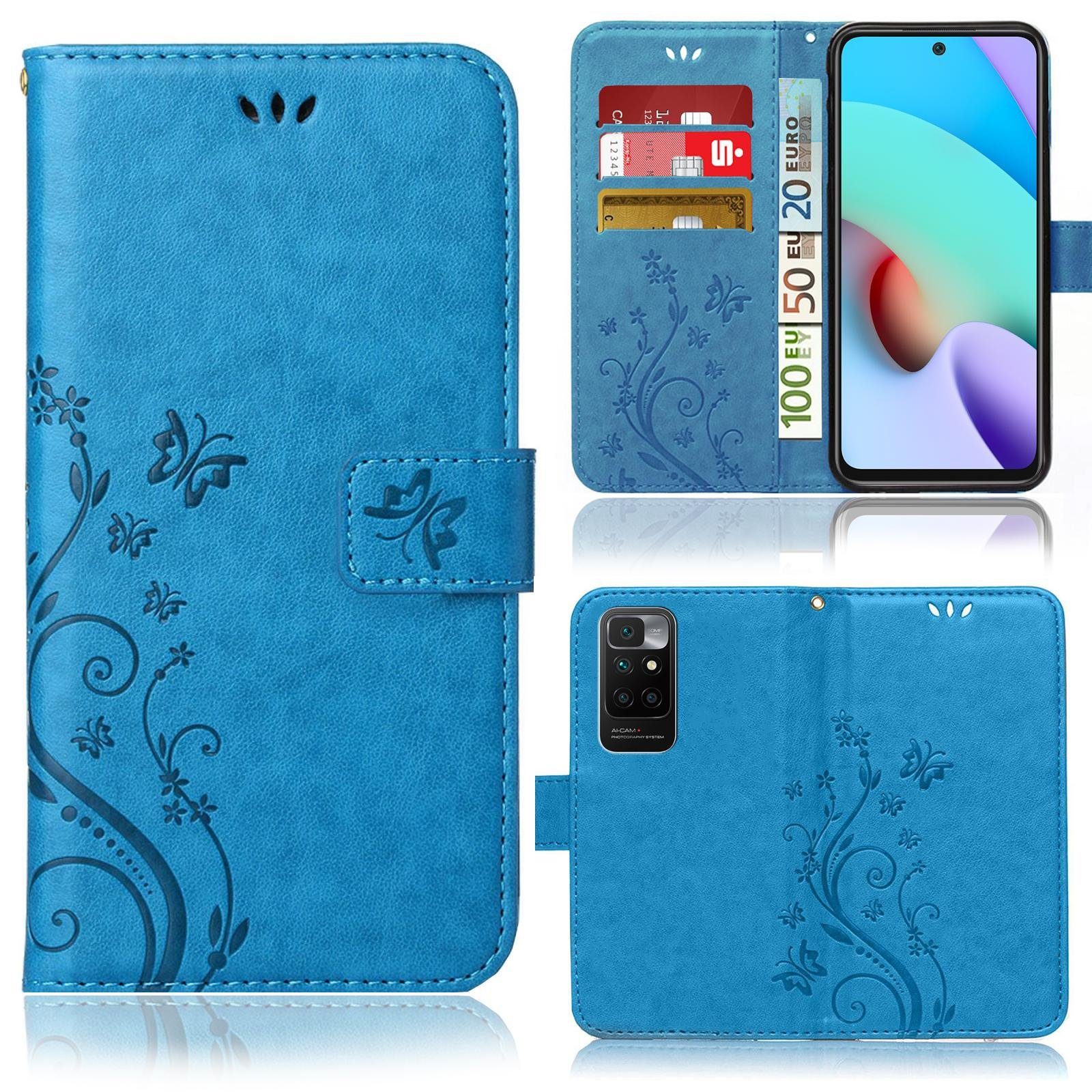 Numerva Handyhülle Bookstyle Flower Handytasche für Xiaomi 11T 5G / 11T Pro 5G, Klapphülle Flip Cover Case Etui