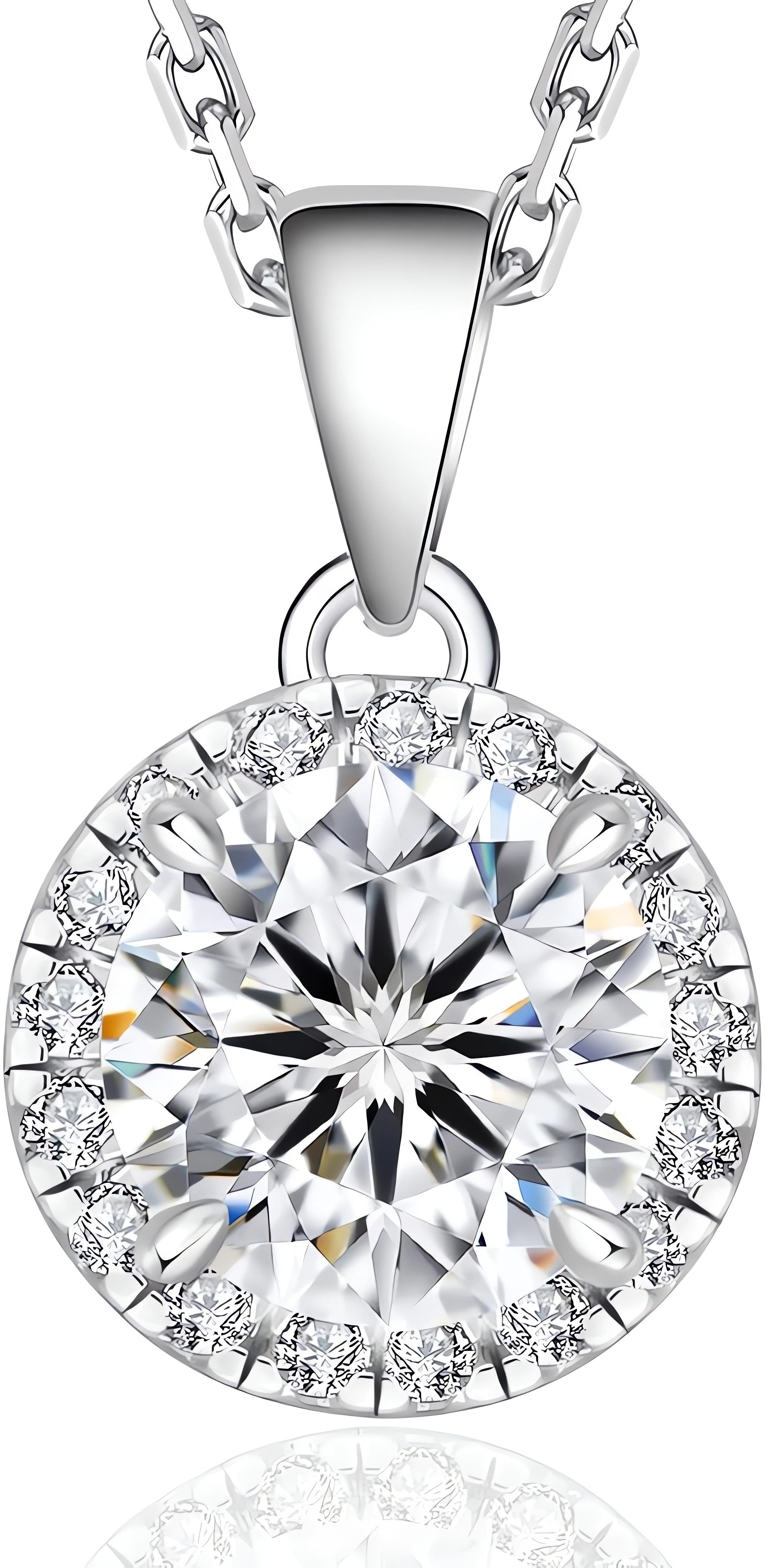 Jumpeak Kette mit Anhänger 1 ct E VS2 3EX rund Diamant, 585 goldene Halsket günstig online kaufen