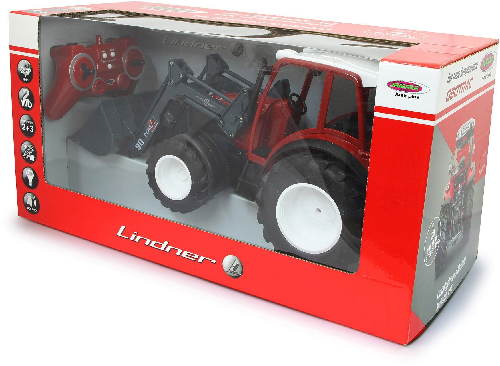 Jamara RC-Traktor Lindner Geotrac mit Frontlader, mit Licht und Sound