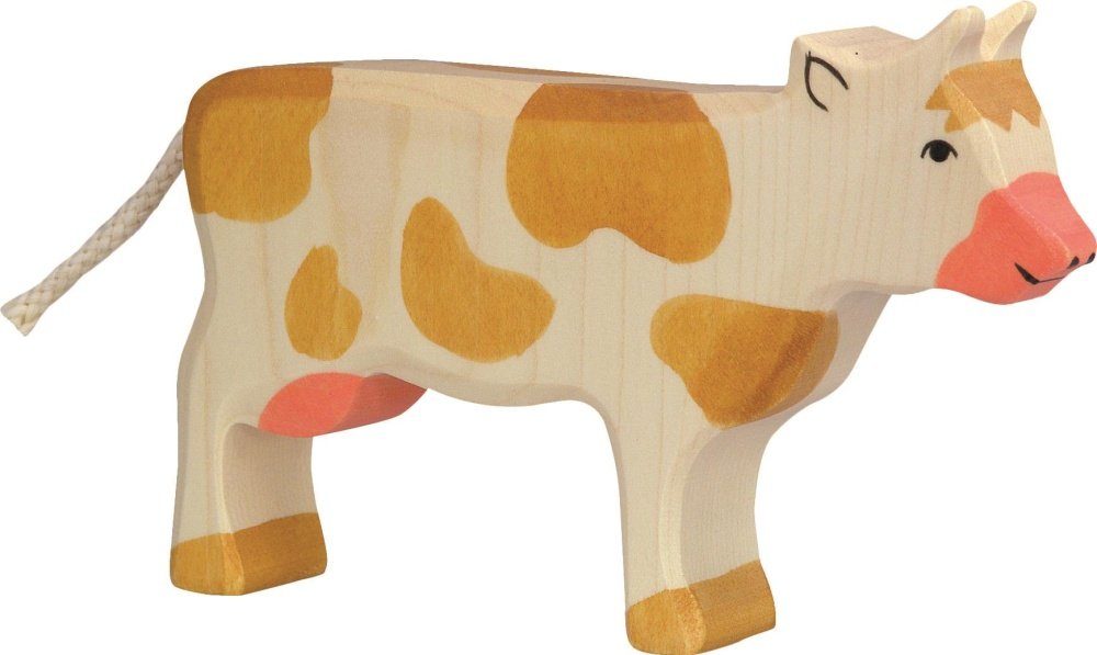 Holztiger Tierfigur HOLZTIGER Kuh aus Holz - stehend braun | Tierfiguren
