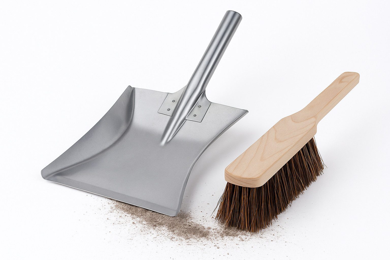 Prima-Online Kehrgarnitur Kehrgarnitur Metall Set Kehrschaufel Metallgriff Holzgriff Kehrblech, (1-tlg)