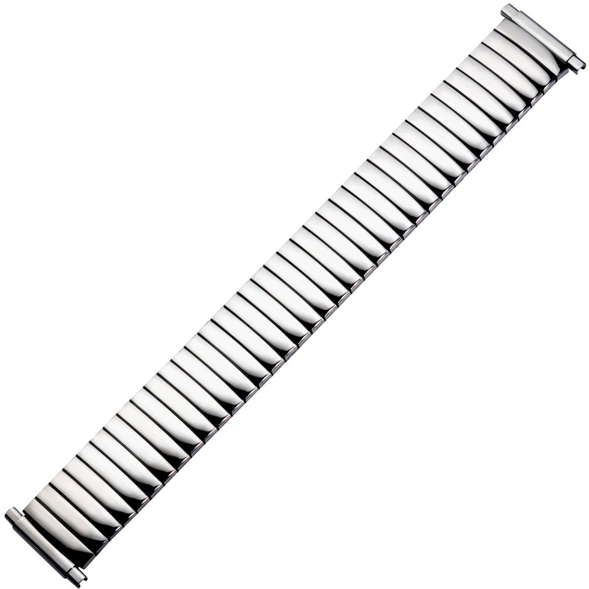 MARBURGER Uhrenarmband 16, 17, 18, 19, 20, 21, 22mm Edelstahl Silber Zugband