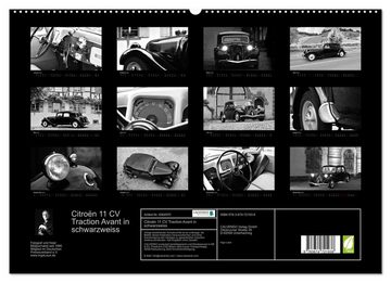 CALVENDO Wandkalender Citroën 11 CV Traction Avant in schwarzweiss (Premium, hochwertiger DIN A2 Wandkalender 2023, Kunstdruck in Hochglanz)